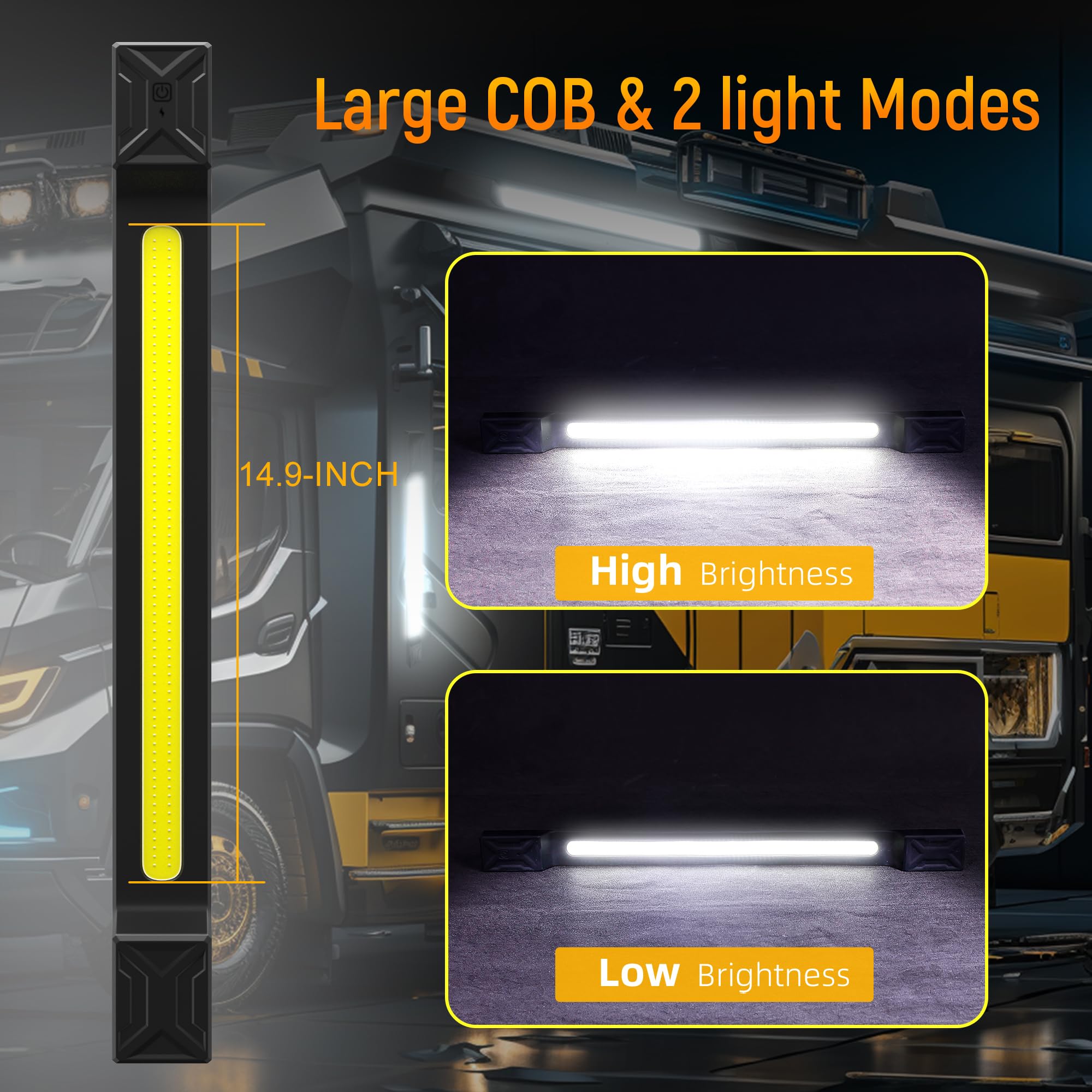 Clakap Underhood Work Light, 2600Lm High Bright 5000Mah Rechargeable Magnetic Led Work Lights For Mechanics, Automotive Under Ho