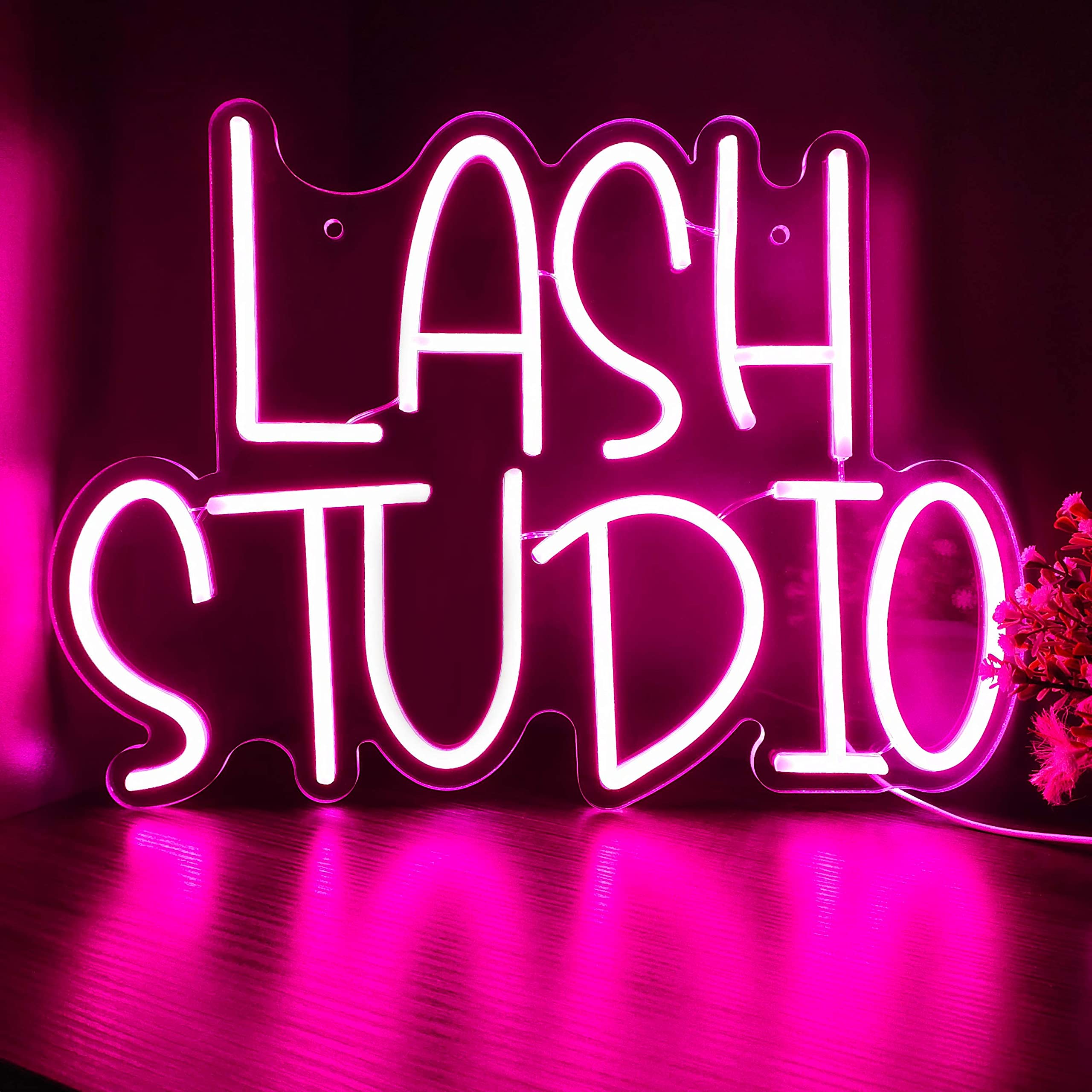 Ggk Lash Studio Neon Sign - Led Light Decor For Lash Lounge & Beauty Salon