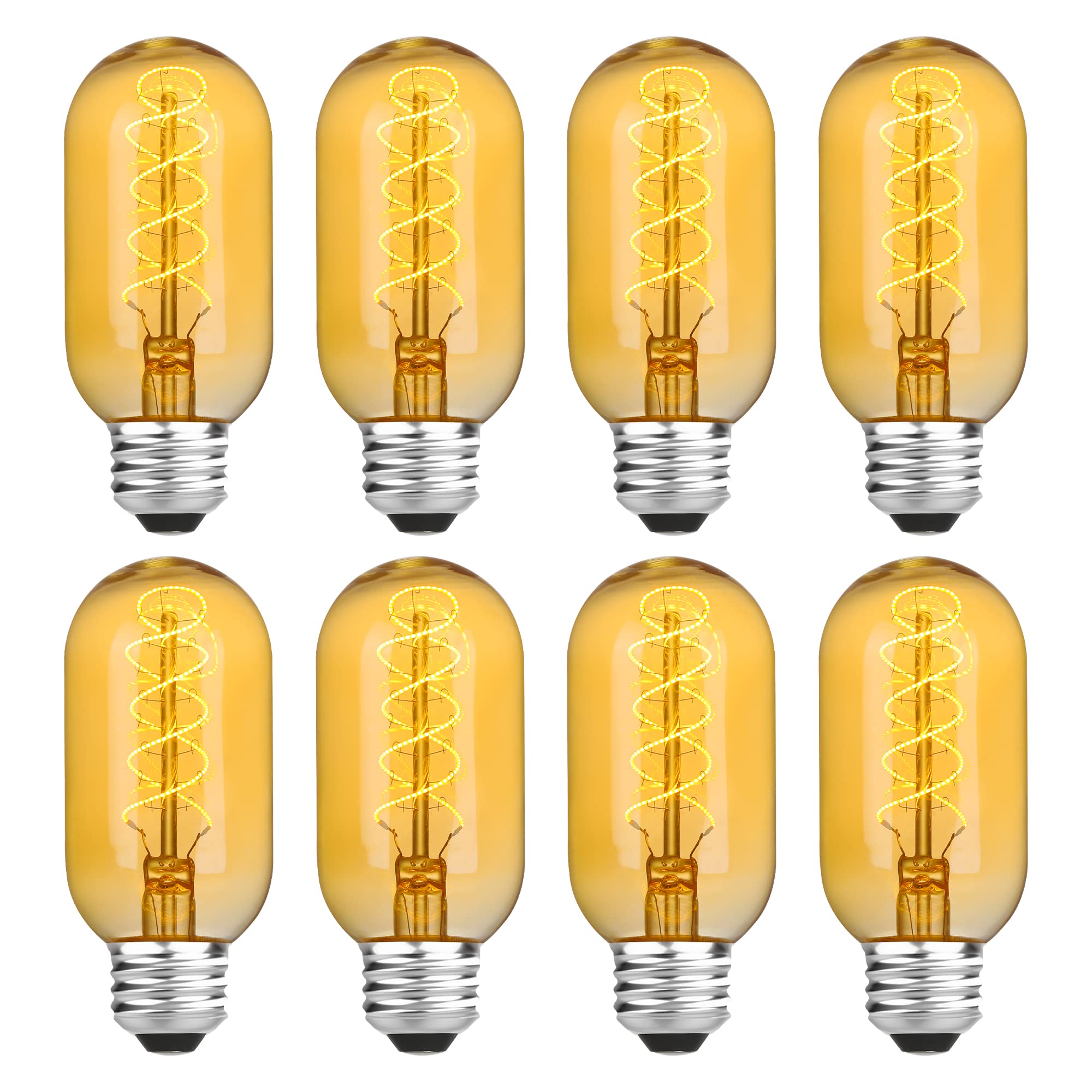 Amdtu Edison Bulbs 25 Watt E26 Base, Super Thin Spiral Filament Non-Dimmable, 25W Tubular Incandescent Light Bulb Replacement So