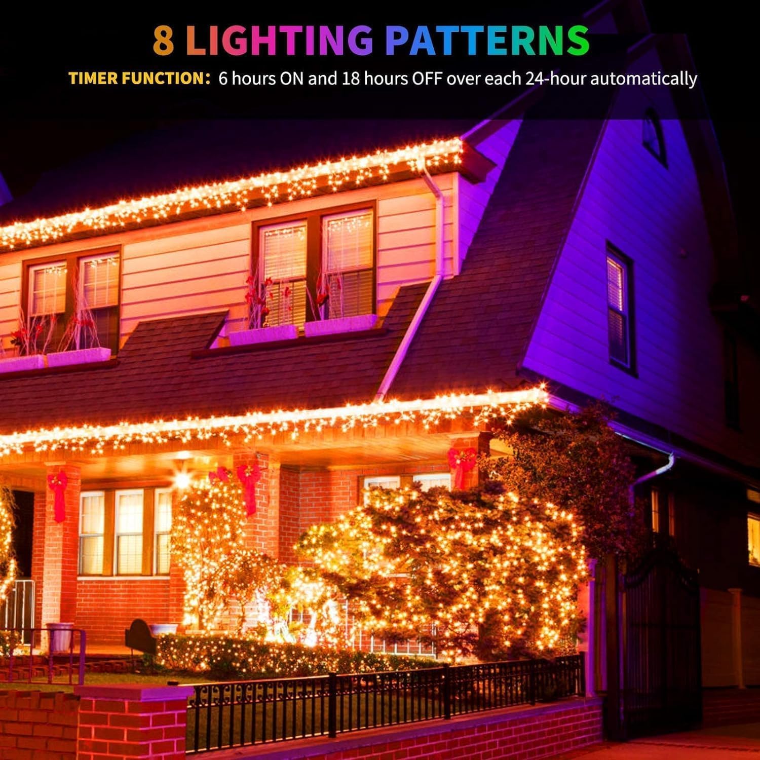 Tcamp 105Ft 300 Led Battery Operated Christmas Lights With Remote Timer Memory Function, 8 Modes Battery String Lights For Christmas Tree Bedroom Wreath Decor (Warm White)