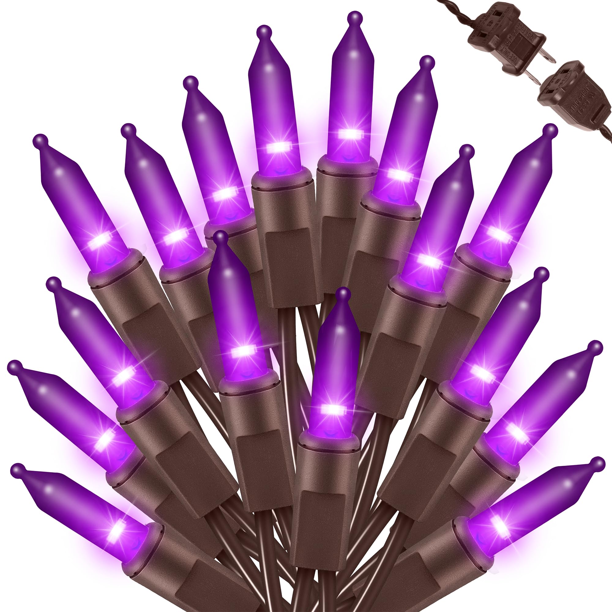 Lamphome Halloween String Light,100 Count Incandescent Mini String Light In 19.6Ft,Indoor/Outdoor 120V Ul Certified Mini Light For Halloween,Patio Lawn,Home,Garden,Party (Purple)