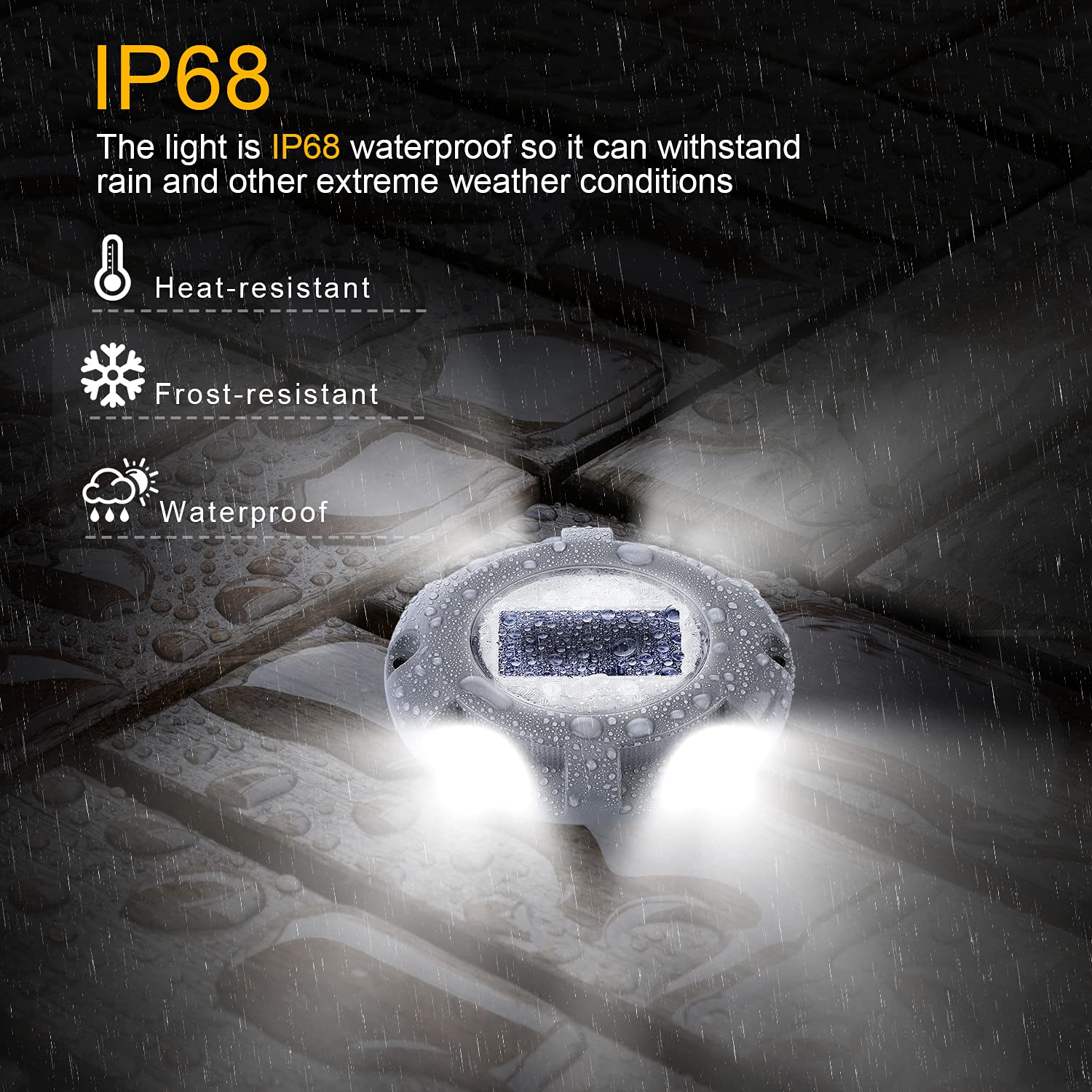 SIEDiNLAR Solar Deck Lights - 4 Pack White Aluminum LED Outdoor Waterproof Road Markers for Driveway, Sidewalk, Garden, Pathway