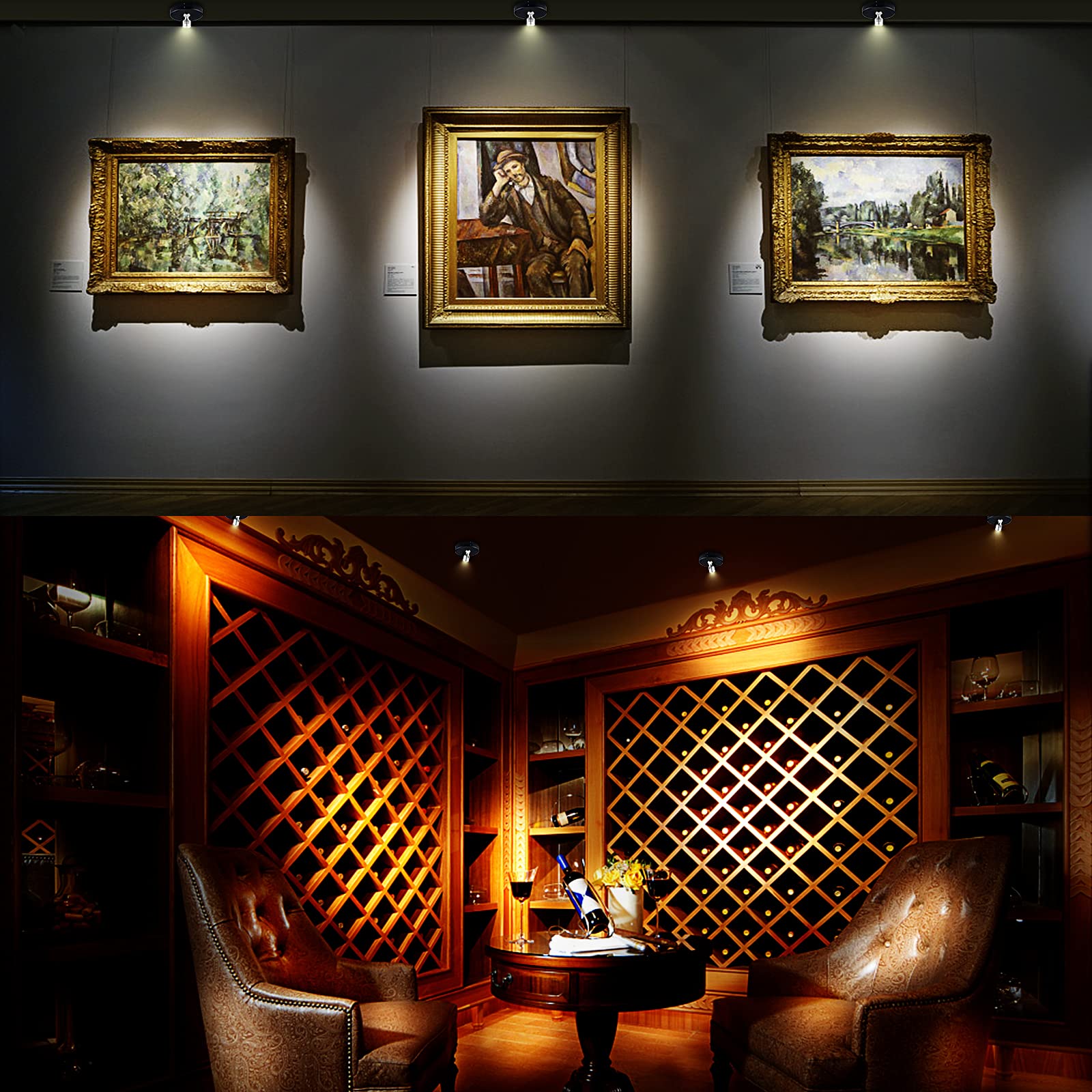 Hamvidne Wireless Led Spotlight, Battery Powered Picture Lights, Uplighting Indoor, Puck Lights With Remote, Stick Spot Lights For Wall Display Dartboard Painting Artwork Accent-Silver(4Pack)