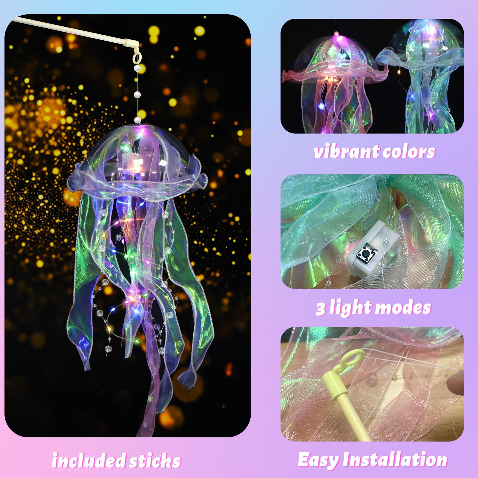 Ycitusi Jellyfish Lanterns - 8 Pcs Jellyfish Party Decorations, Hanging Jelly Fish Lanterns For Mermaid Theme Party Under The Se