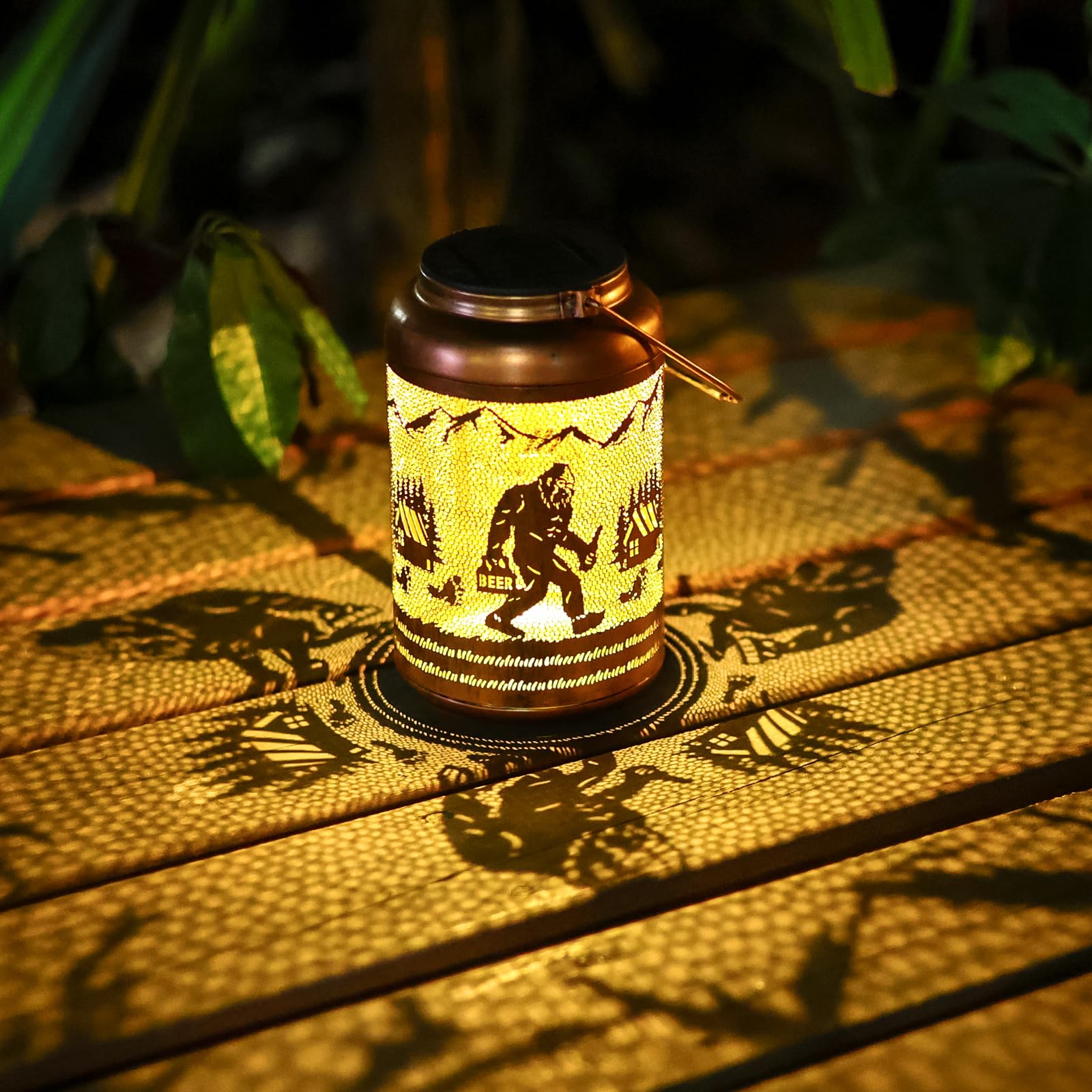 2Pack Solar Lanterns Outdoor Waterproof Hanging Bigfoot Solar Lights Big Foot Sasquatch Gifts For Women Mom Grandma Metal Decorative Led Light For Garden Decor  Yard  Patio  Lawn  Porch