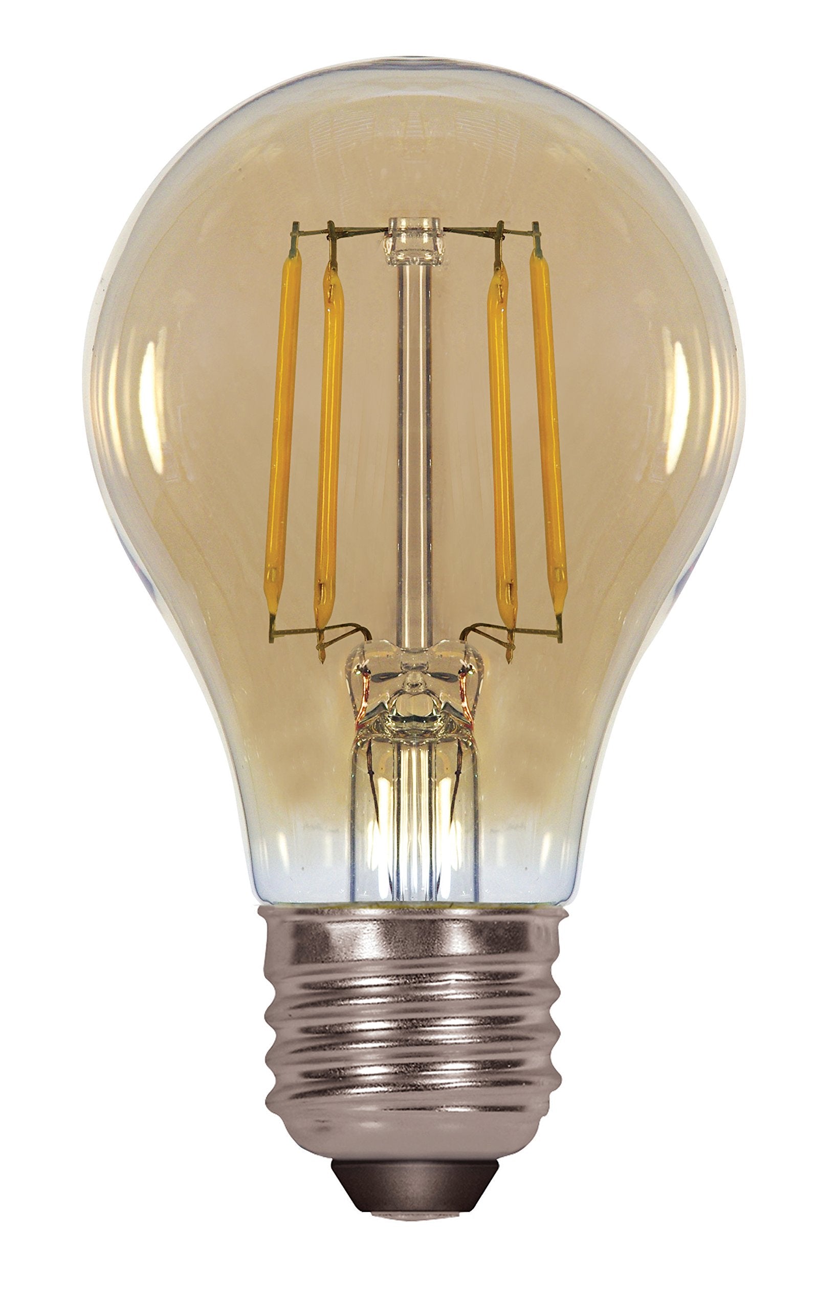 Satco S9583 Medium Bulb In Light Finish, 4.13 Inches, Base, Transparent Amber