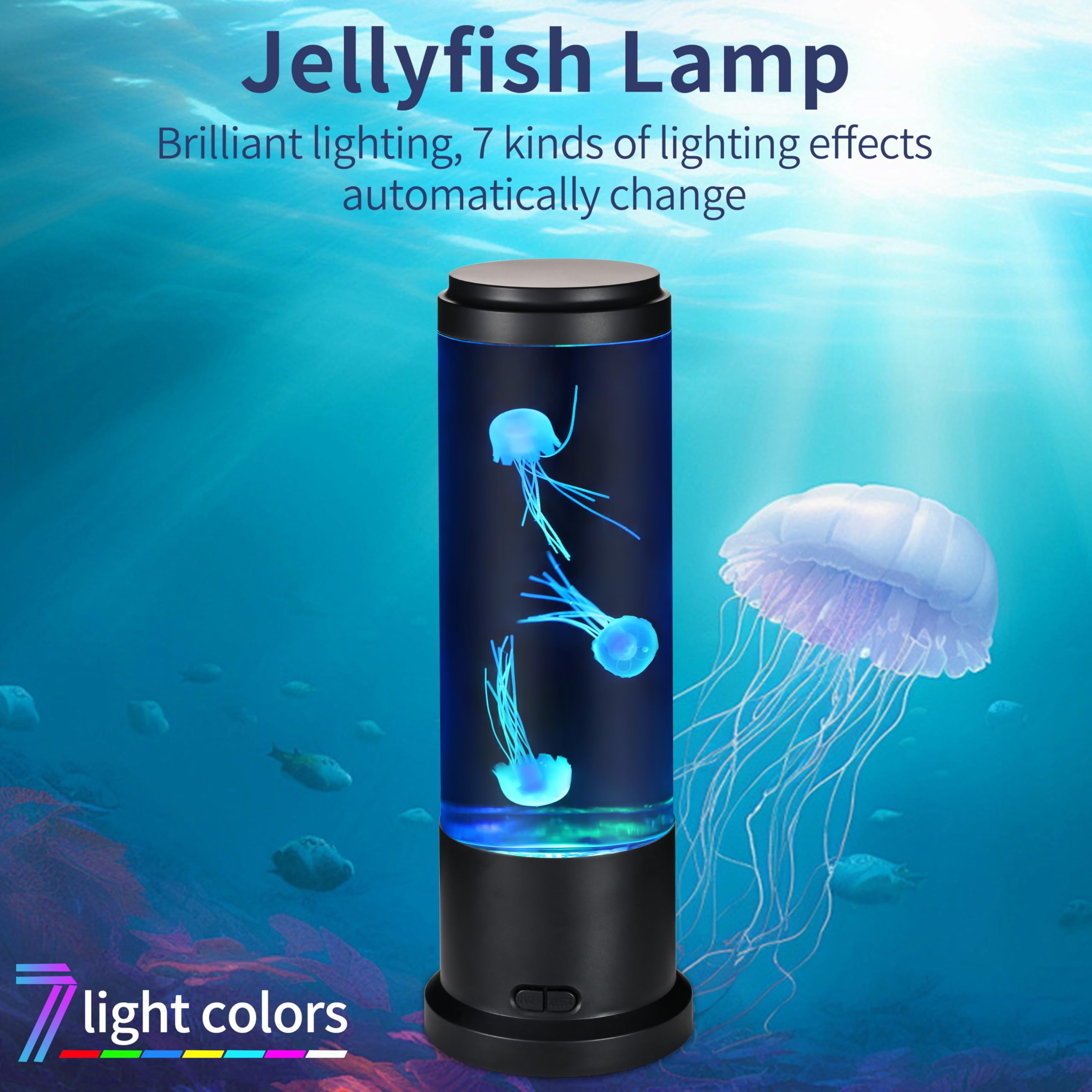 Edier Jellyfish Lamp  11 Inch Jellyfish Aquarium With Color Changing Light  Noiseless Pump  Usb/Battery Powered Mood Light For Home Decor  Gift For Kids Men Women