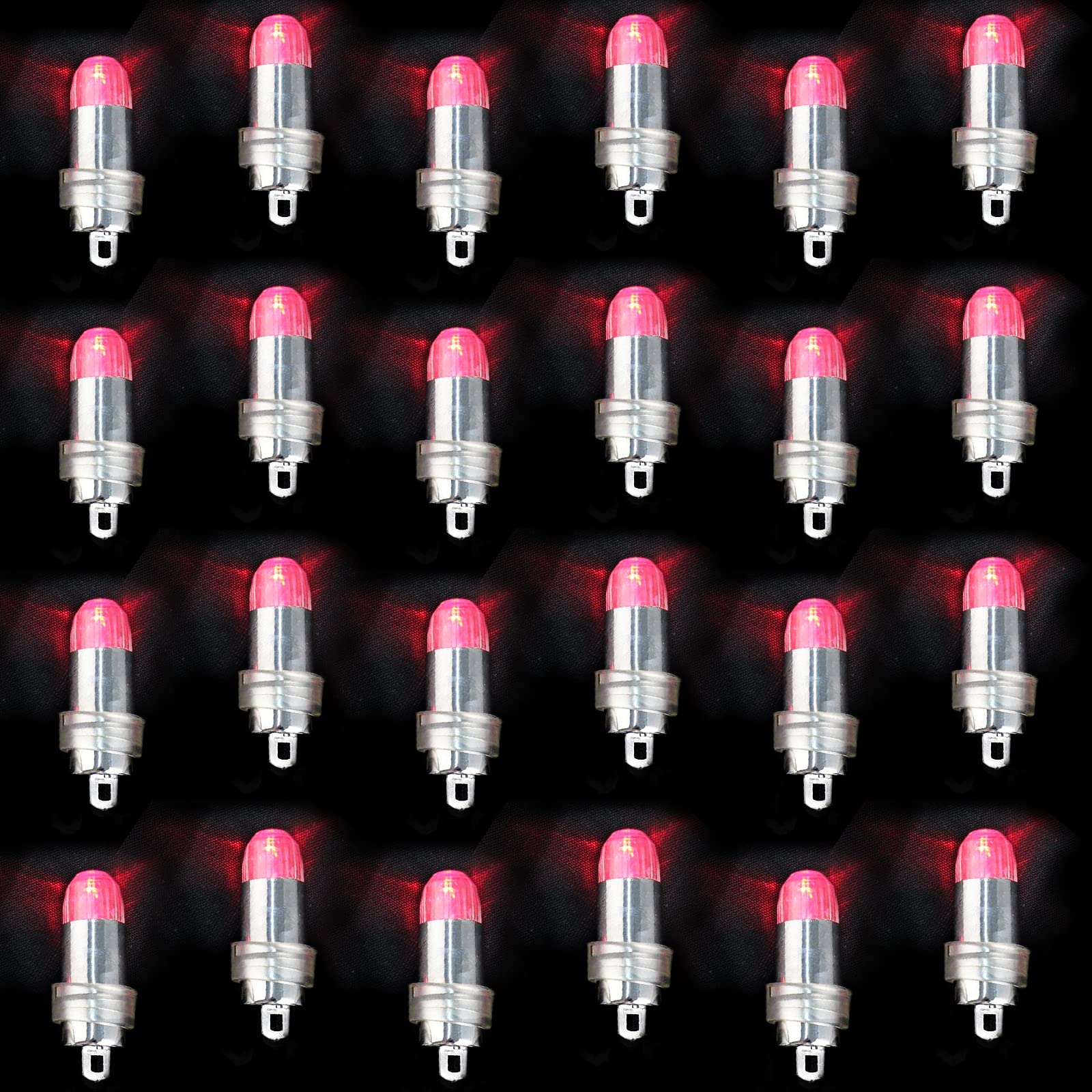 Acmee LED Balloon Light, Non-Blinking, Plastic, Pack of 24, Red, Model GM032R-24