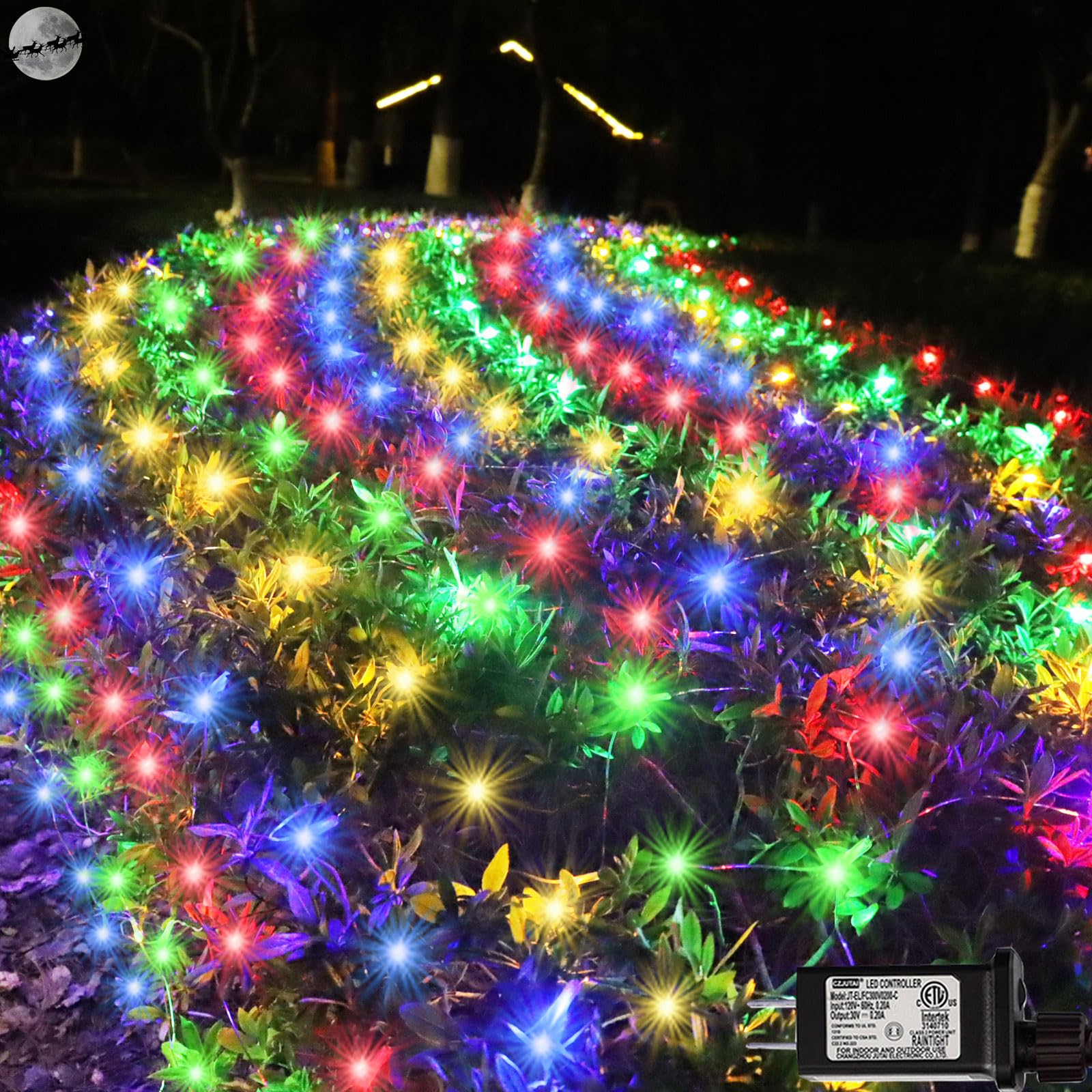 Lov high-standard 300 LED Net Lights - 14.8ft x 5ft, Waterproof, 8 Modes, Multicolor, Connectable Decorative String Lights for Outdoor Use