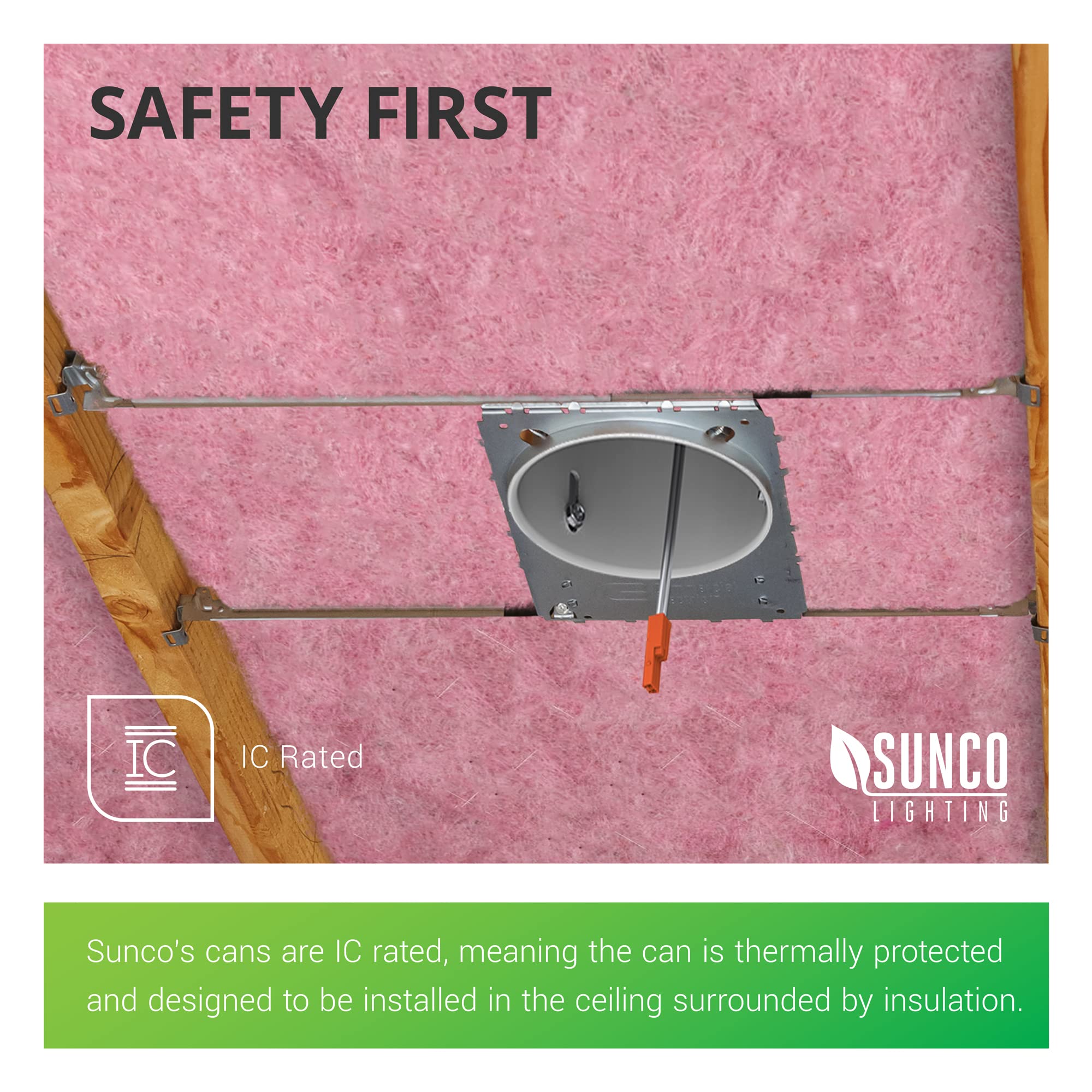 Sunco 12 Pack 6 Inch Recessed Lighting Housing Can Light New Construction Air Tight Ceiling Can 120-277V Hard Wired, Tp24 Connector, Easy Install, Ic Rated, Ul Title 24 Compliant