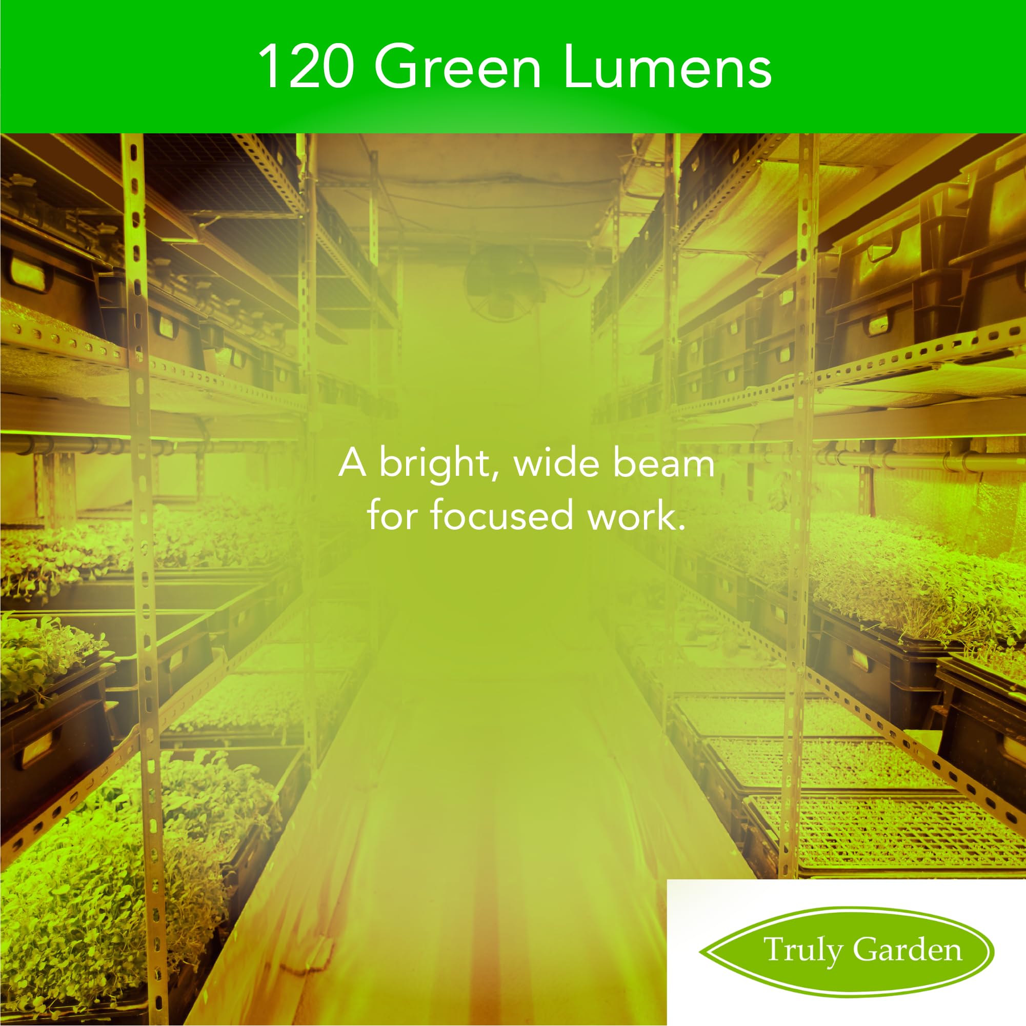 Truly Garden Green Grow Room Headlamp - Powerful Light, Comfortable Fit - Works Great For Plants