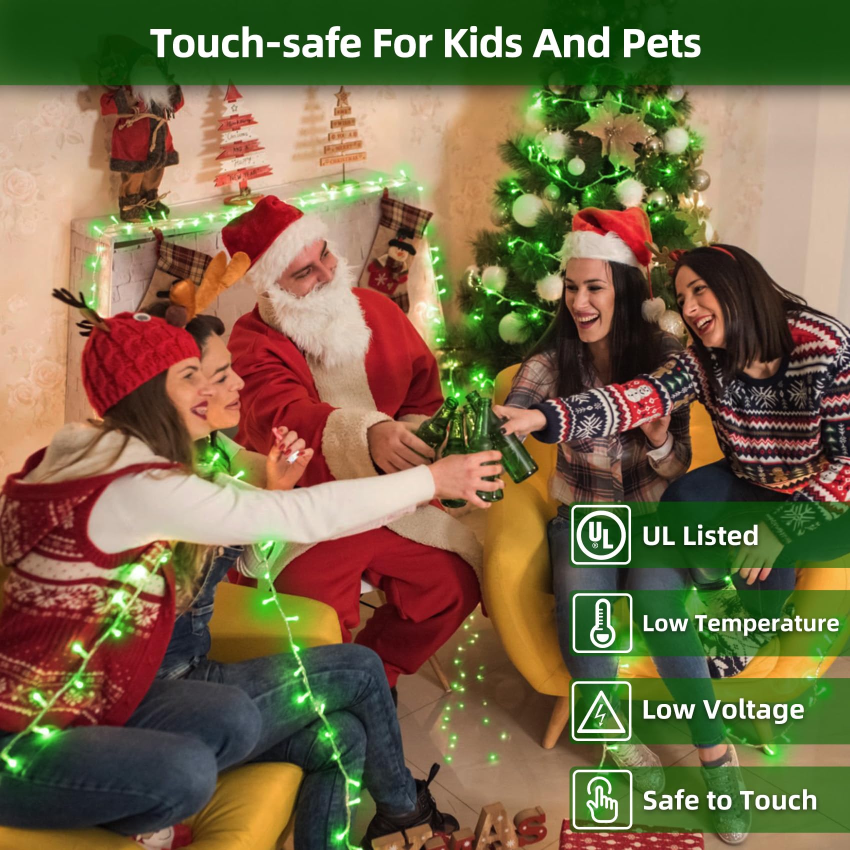 300Led Christmas Lights Outdoor Indoor Use  12 Lighting Modes 75Ft Christmas Tree Lights With Timer  Dimmable Plug In Green Led Stringlights Waterproof For Yard Tree Wedding Party Holiday Green