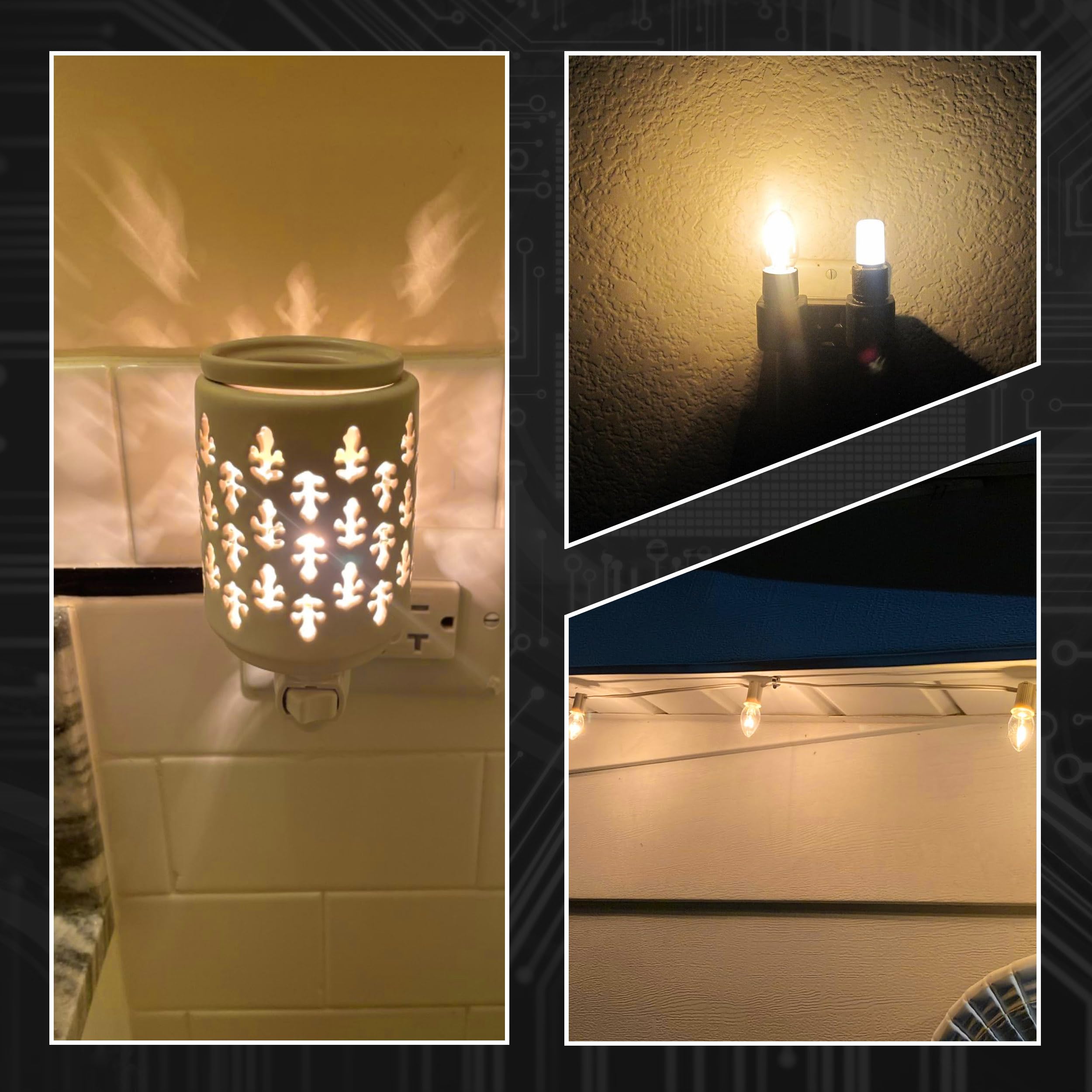 Hylroe E12 Led Candelabra Base Night Light Bulb 1 Watt Equivalent 10W 15W, Ac120V 150Lm 2700K Warm White C7 E12 Small Bulbs For