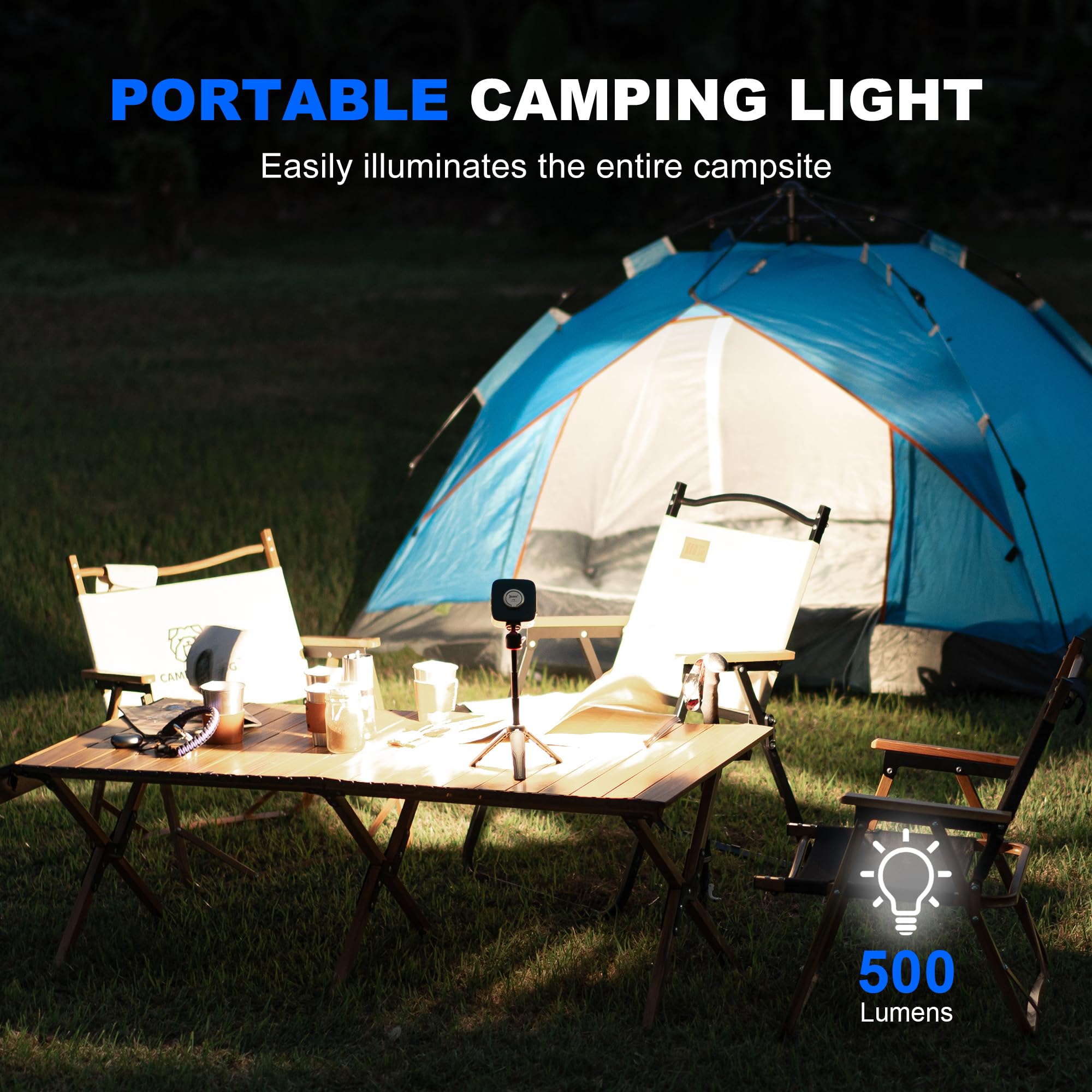 Wuben F5 Camping Lantern 500Lm Rechargeable Lantern, 5200Mah Portable Led Camping Light Up To 500 Hours, Ip64 Waterproof Camping