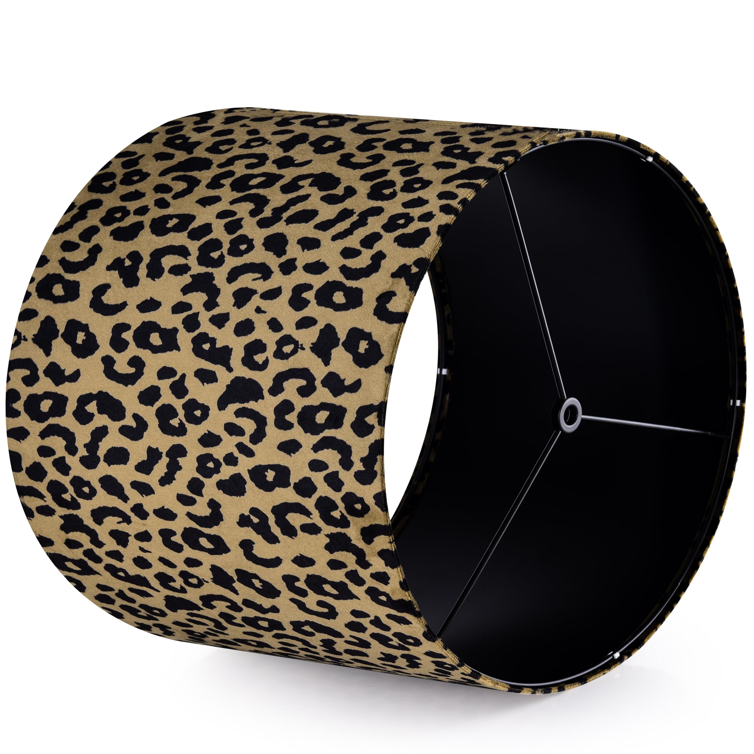 Goso Drum Leopard Lamp Shades For Table Lamps Set Of 2 Medium- Yellow Polka Dots Fabric Diy Lampshades -13'' Top X 13'' Bottom X