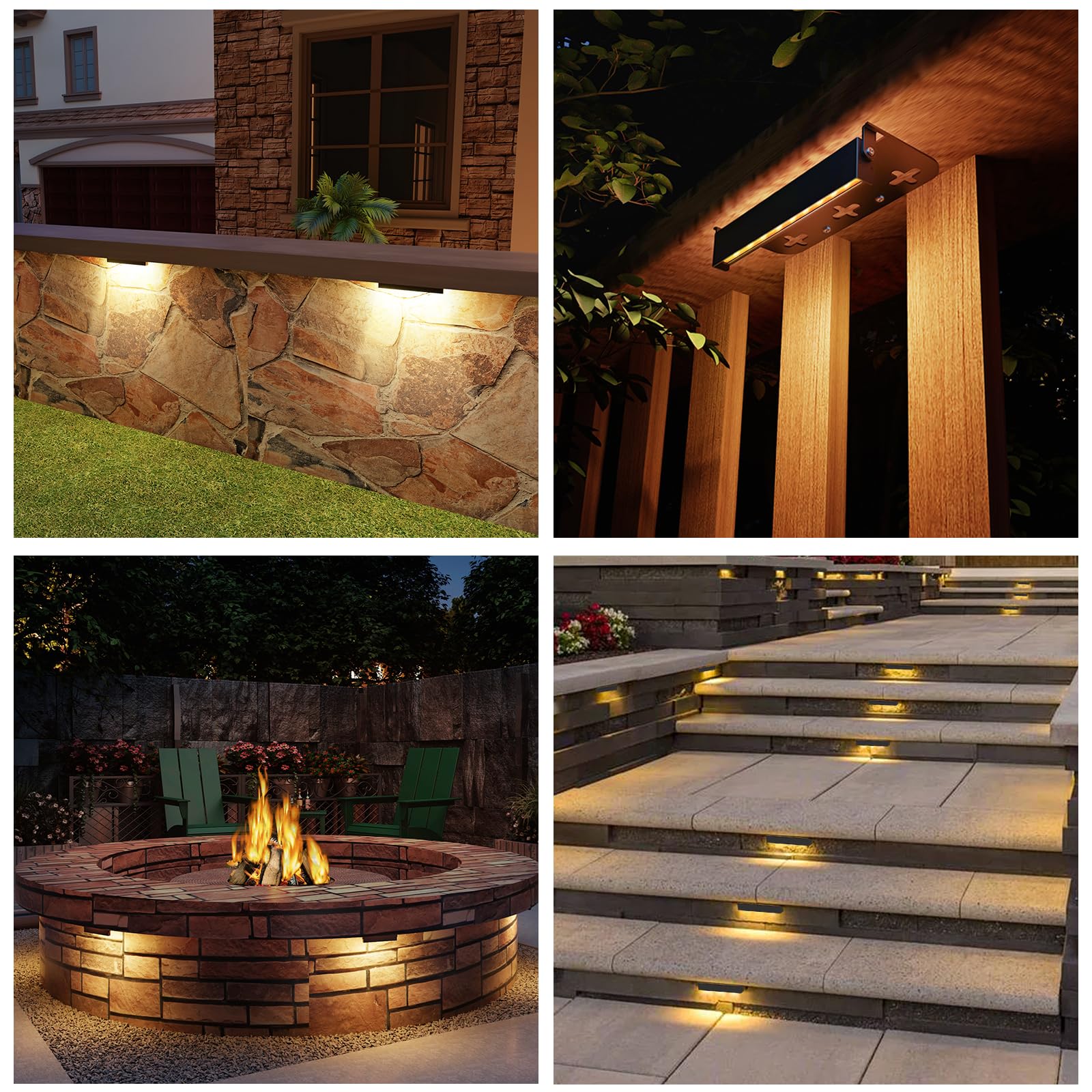 Raxjov 4 Pack 7 Inch Retaining Wall Lights  5W Led Hardscape Lighting 12V Ac/Dc Low Voltage Step Lights Outdoor  2700K Soft White Ip65 Waterproof Landscape Lighting For Patio Walls Stairs