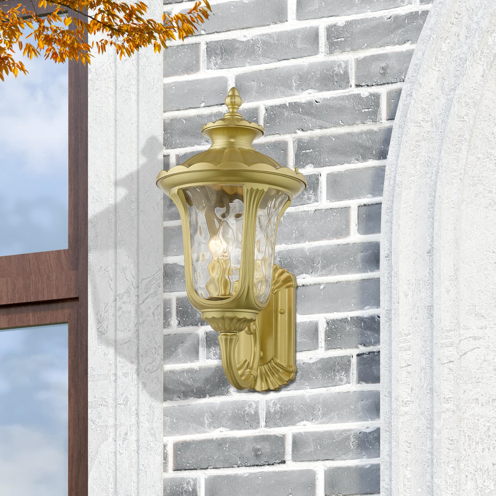 Livex Lighting Oxford 3-Light Outdoor Wall Lantern, 22inx11inx22in, Aluminum, White, Model 7856-13