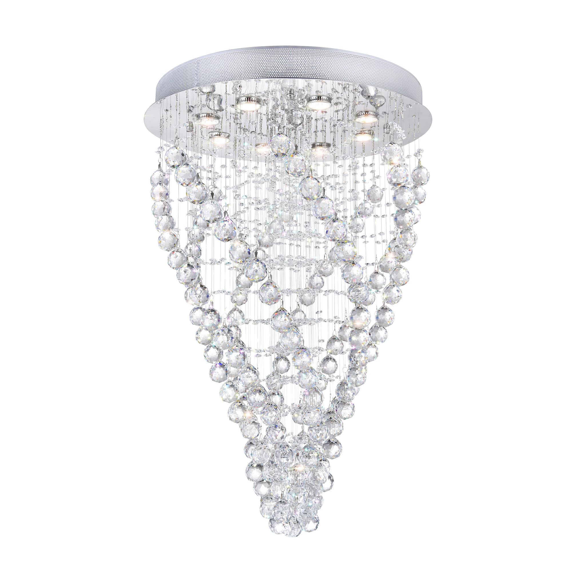 Cwi Lighting Twister 8-Light Chrome Metal Flush Mount Light - Transitional Design