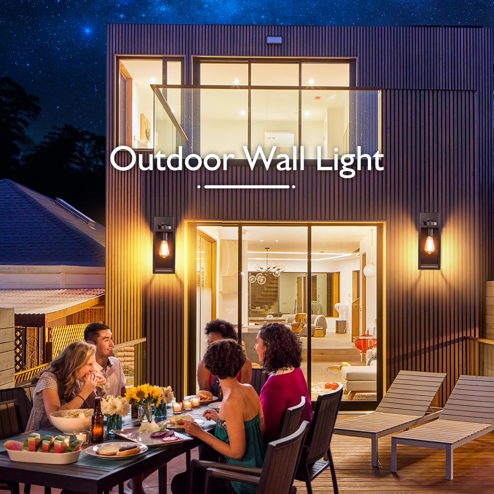 BesLowe Outdoor Wall Light Fixtures, Waterproof Brown Porch Lanterns, 12.8" Wall Mounted, E26 Sockets, Modern Design
