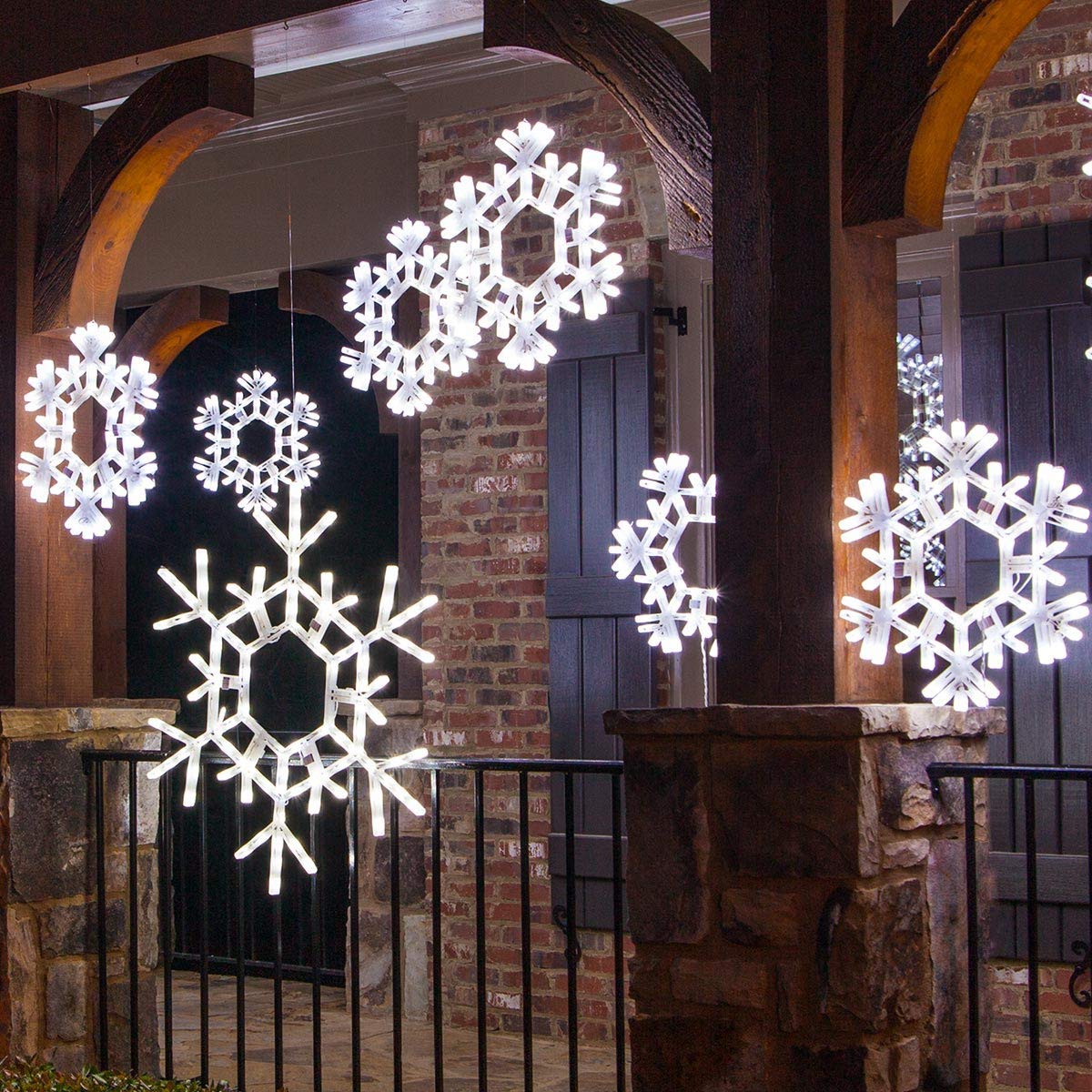 Kringle Traditions LED Folding Twinkle Snowflake Decoration, 36in, Cool White Lights, Plastic