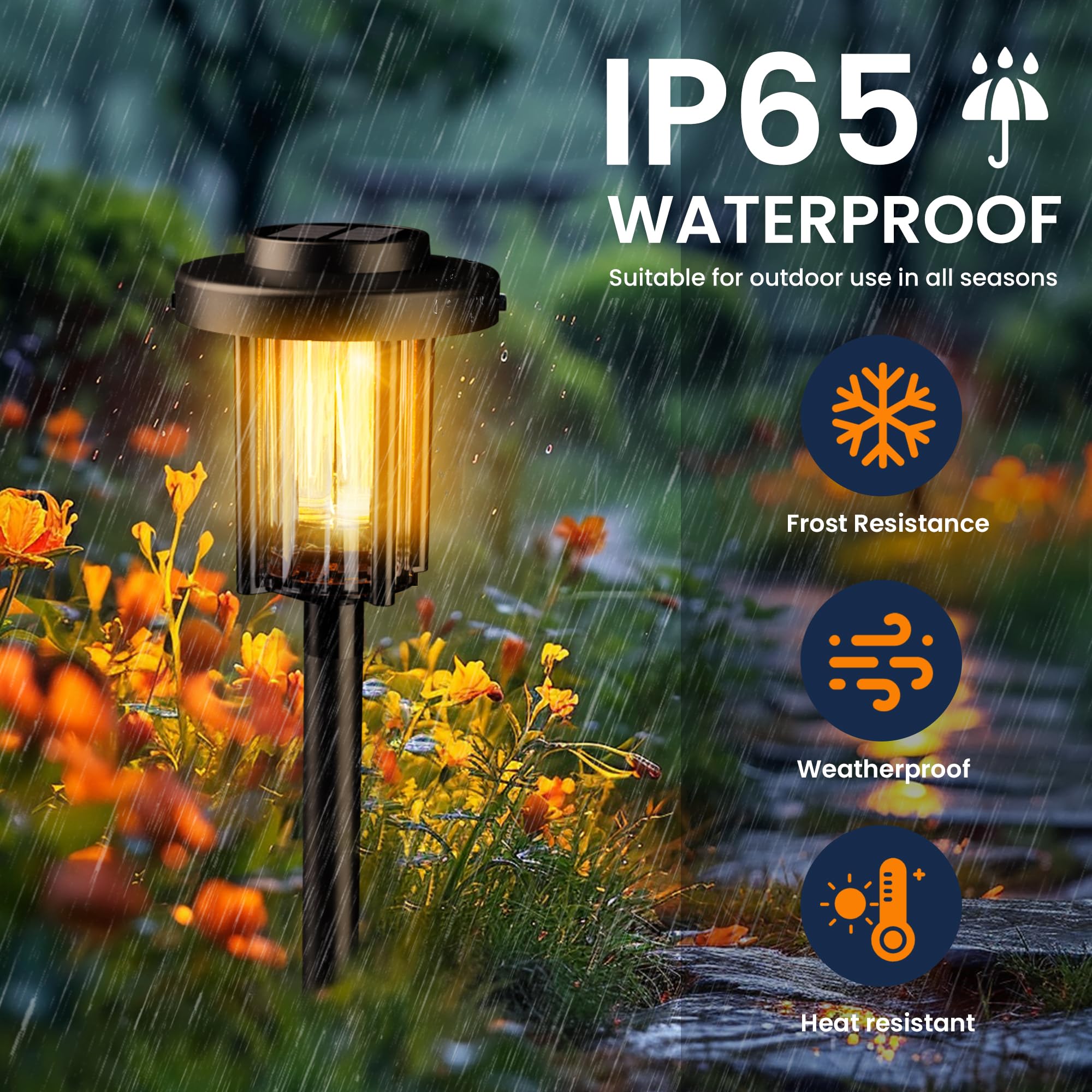 Gigalumi Solar Pathway Lights Outdoor  8Pack Gardening Light Ip65 Waterproof Landscape Lighting For Yard And Walkway  Garden Decorations For Outside Patio Porch  Warm White