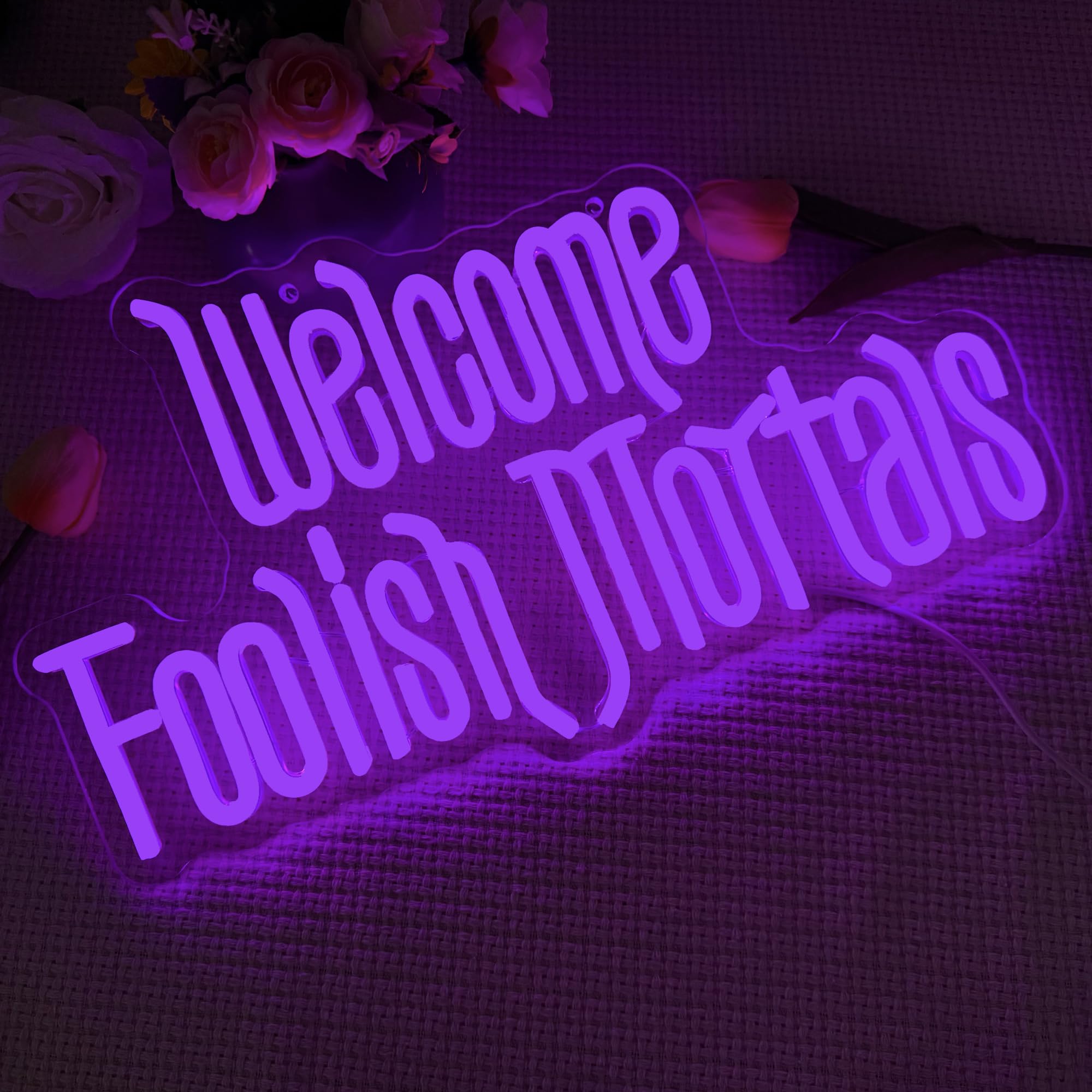 Symone Neon Sign, Dimmable Coffin LED Wall Decor, 16.1 x 9.4 in, Purple, Haunted Mansion Theme