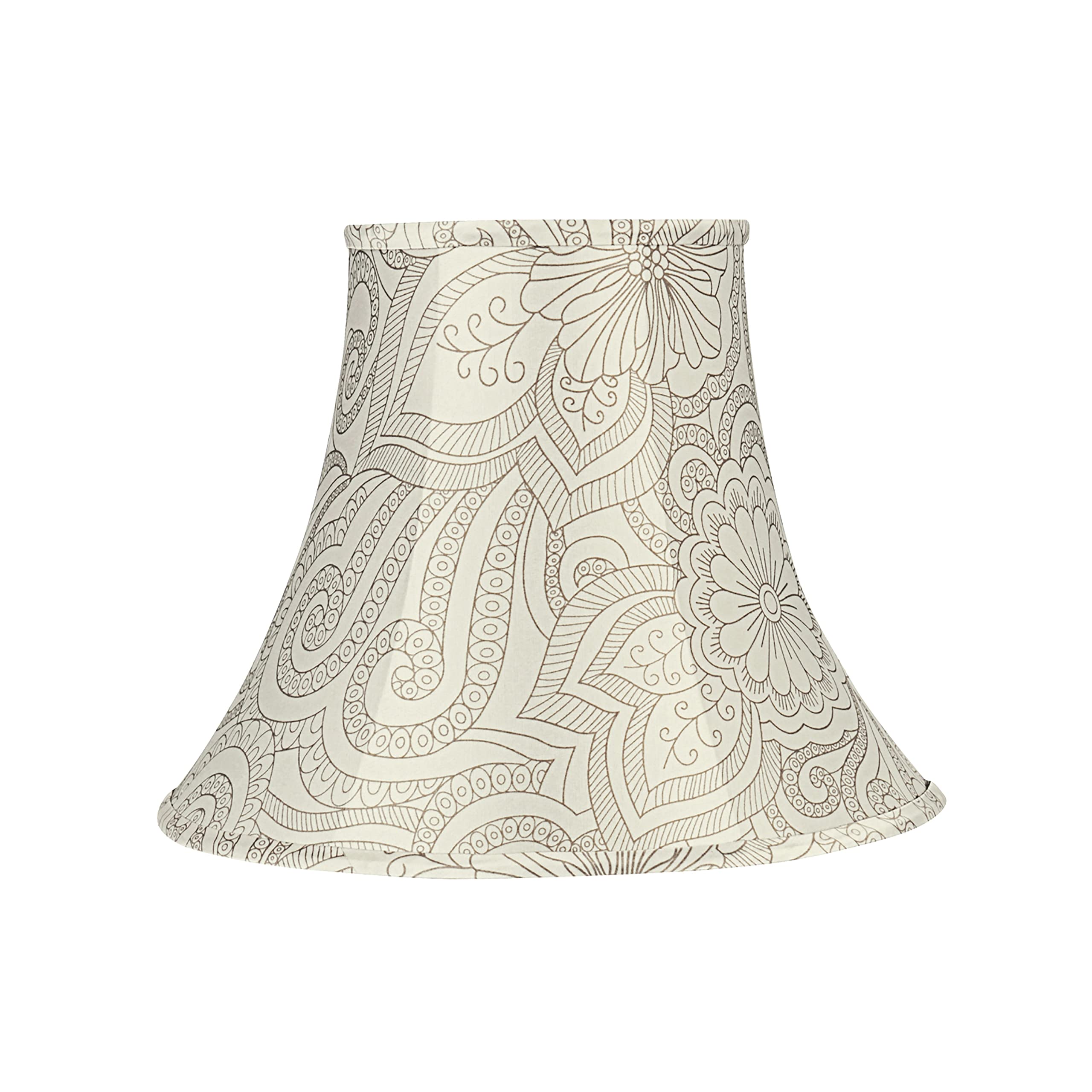 Aspen Creative 58055 Transitional Bell Shape UNO Construction Lamp Shade in White & Grey, 14&quot; Wide (7&quot; x 14&quot; x 11&quot;)