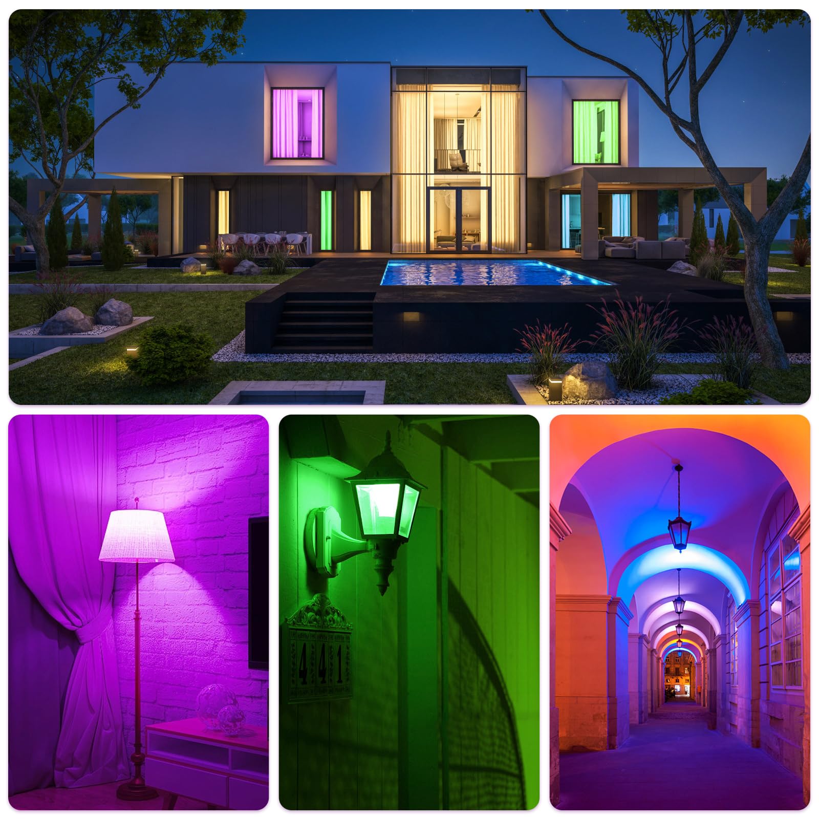 2-Pack Purple Light Bulb Halloween Light Bulbs, 9W (60W Equivalent) Led Colored Light Bulb E26 Base For Christmas Home Holiday Lighting Party Wedding Bar Mood Decor