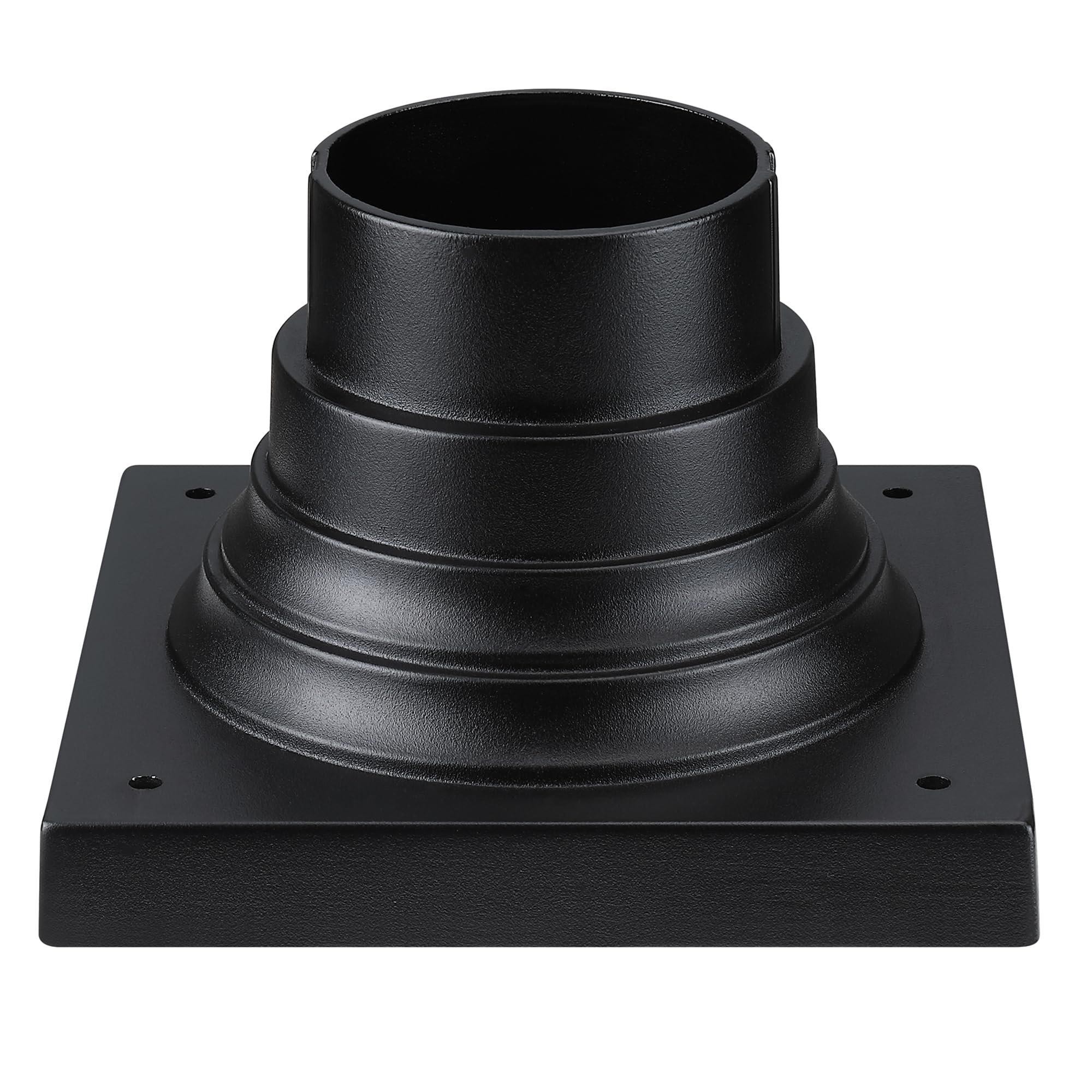 Faymart Lighting 2-Pack Square Anchor Base For Post Mounted Outdoor Lamps Aluminum Alloy Pedestal Mount Base For Stone Walls  Matte Black 6X6 Post Cap Adapter  3 Inch Pole Fitter