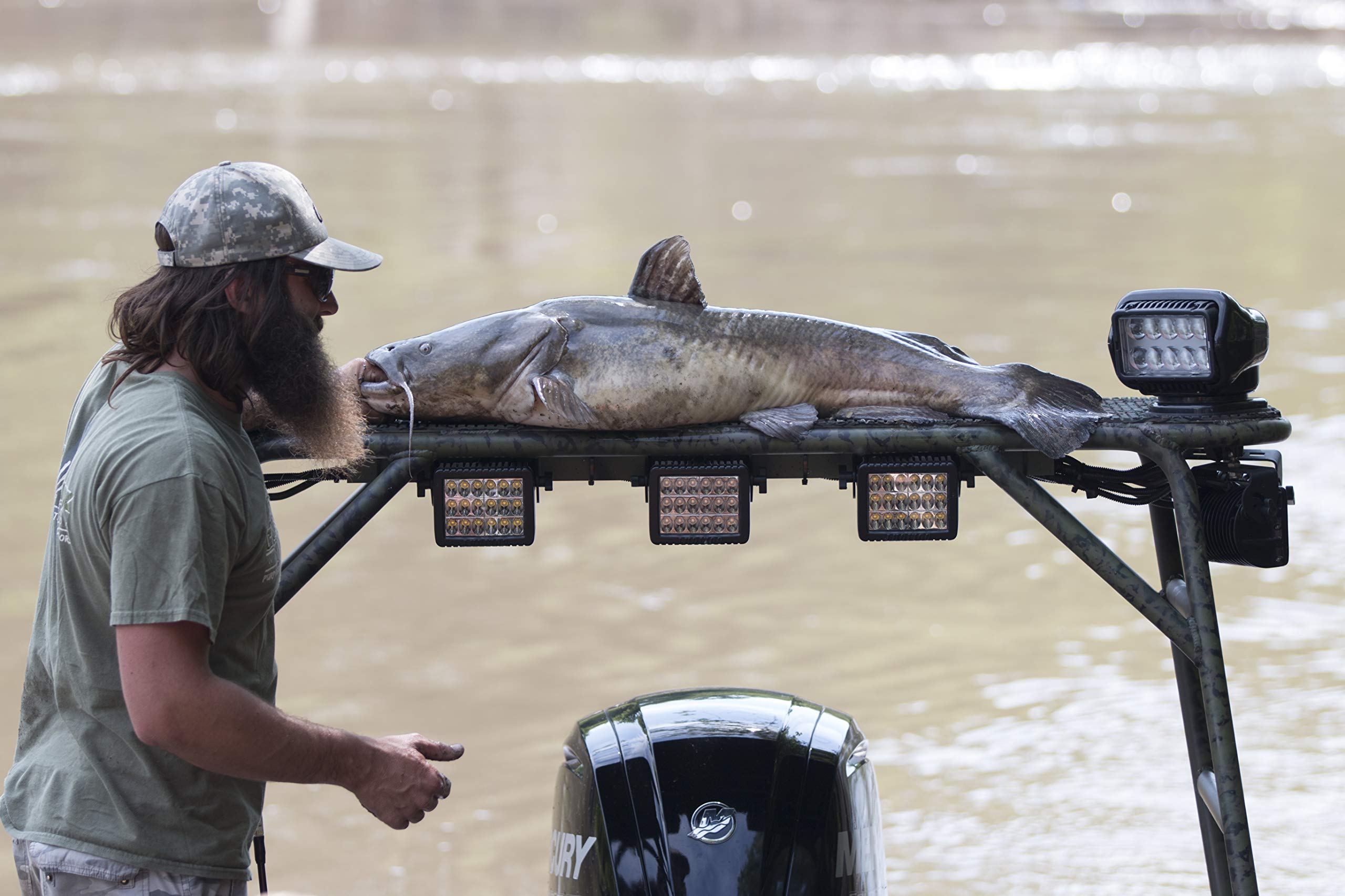 Golight|Gxl Performance Spotlight Led Permanent Mount Flood Light For Work Trucks, Boats, Rvs And More Marine Grade - Black