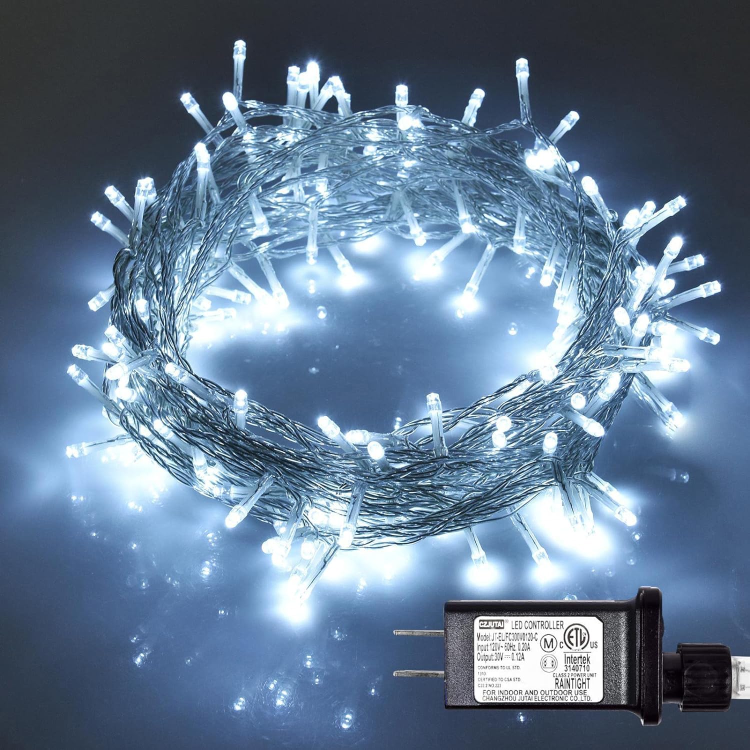 ILLUMINEW 300 LED Outdoor Indoor String Lights, Safety Plug in 8 Modes Christmas Summer Decorations, Twinkle Lights,108 ft Wire 