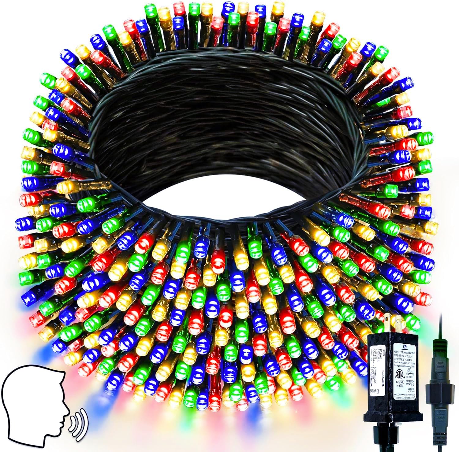 Voice Controlled Smart Christmas Lights Outdoor  75.8Ft 200 Led Extendable String Lights With 7 Voice Commands  12 Modes & Timer  Waterproof Christmas Decorations For Party Tree Garden(Multicolor)