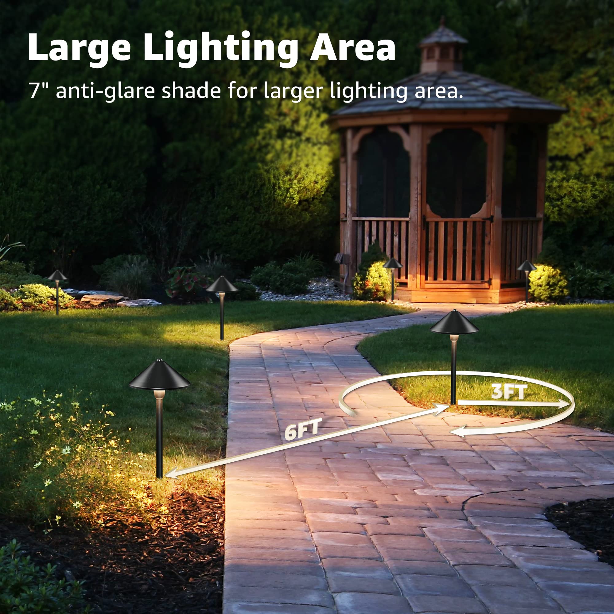 Sunvie Led Low Voltage Pathway Lights 3W 3000K Pathway Lighting 12-24V Low Voltage Landscape Lights Ip65 Waterproof Aluminum Lan