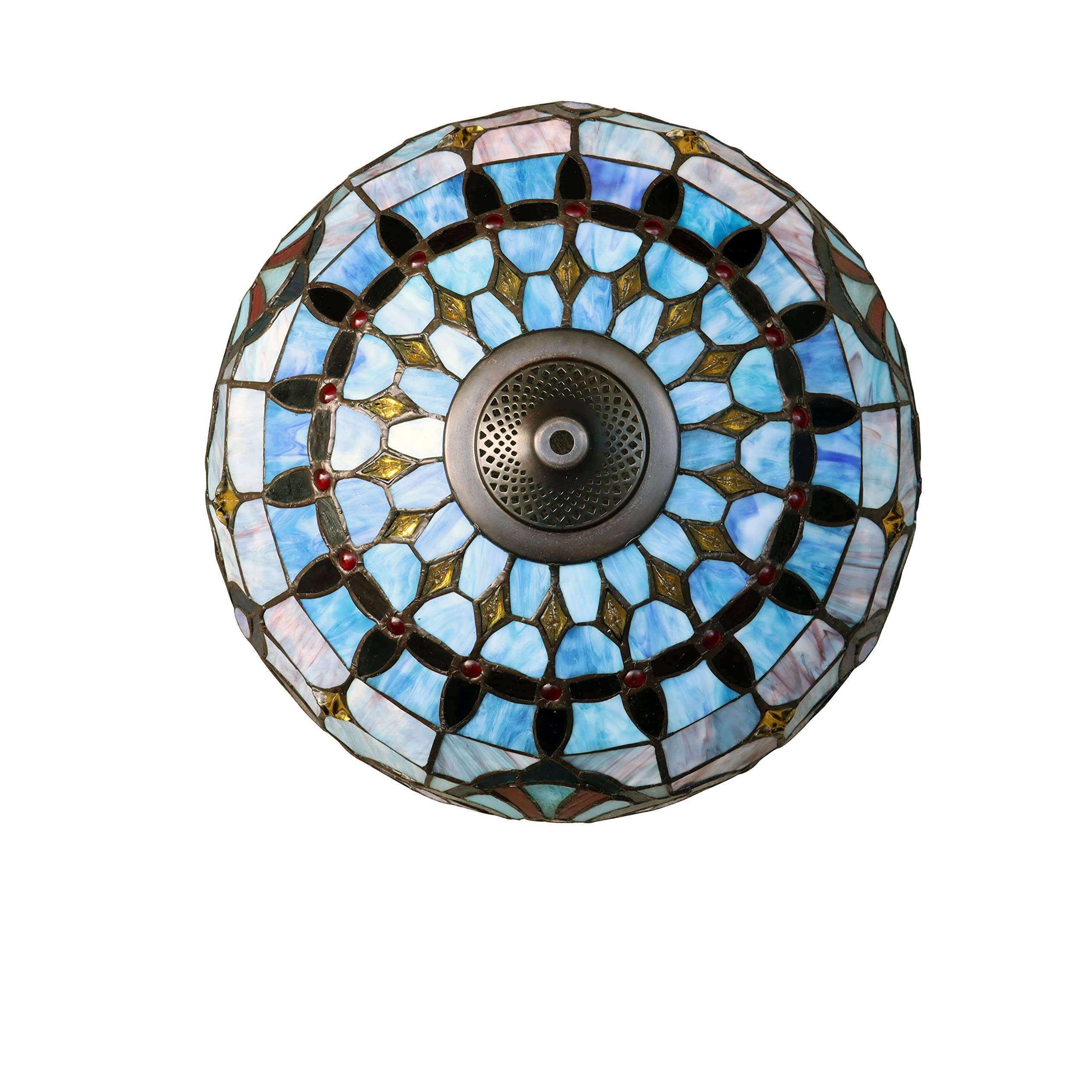 Chloe Lighting 3-Light Table Lamp, Victorian-Style, Dark Bronze, 16in Wide, Glass, Multicolor, Model CH3T381VB16-DT3