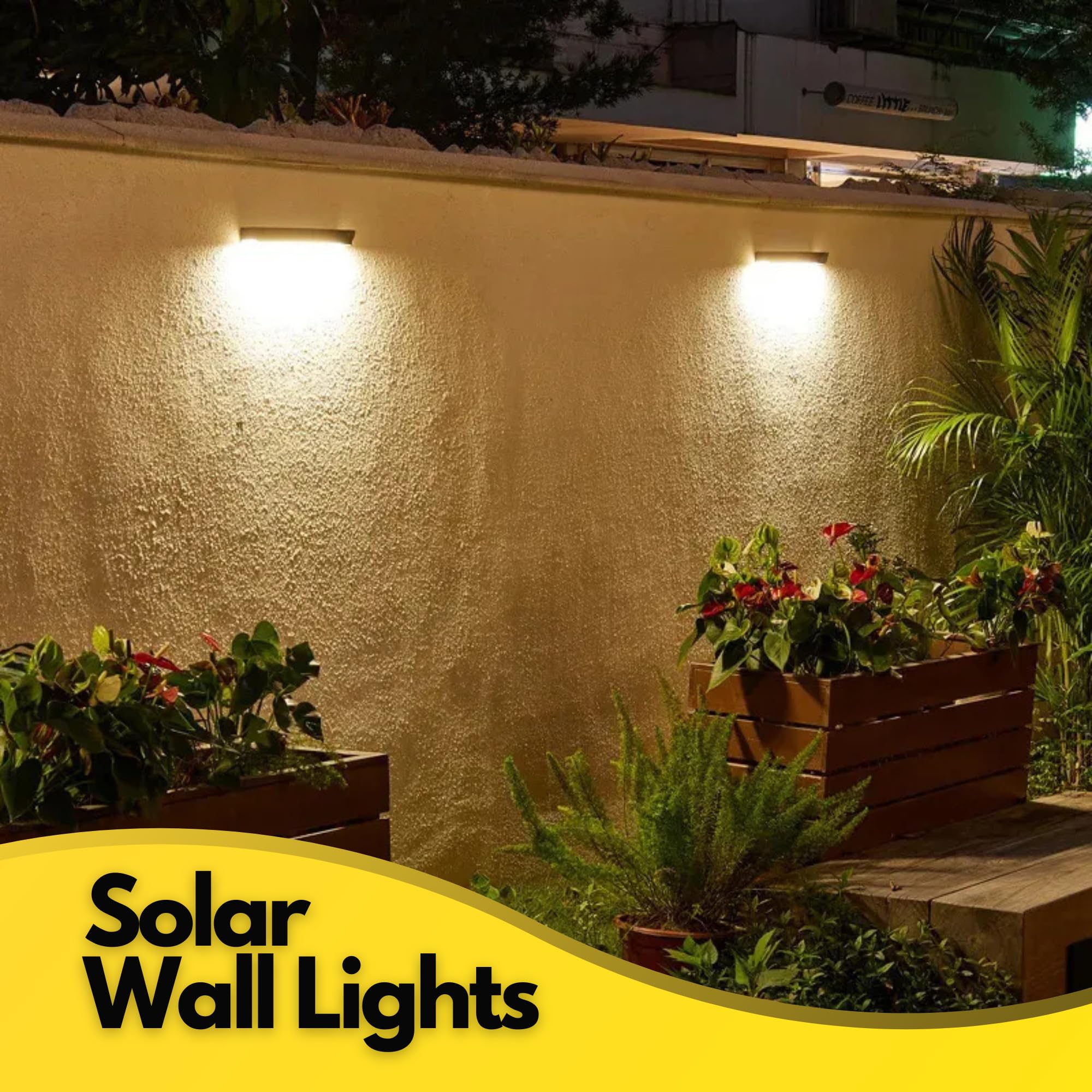 BRIGHTICONIC Solar Sign Light - LED Outdoor Mailbox Light, 13in Warm White, IP65 Waterproof, Model BICSSL002-B-W