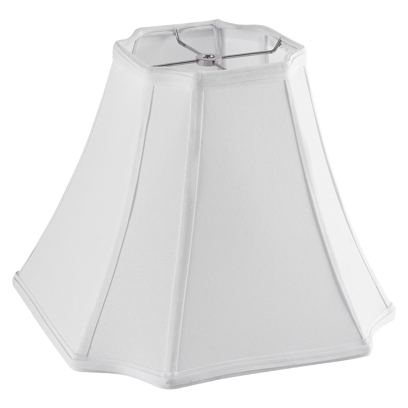 Pure White Linen Square Cut Corner Bell Lamp Shade Medium Lampshade 6.256.25Top1313Bottom11Hight(Spider) Rustic Lamp Shade