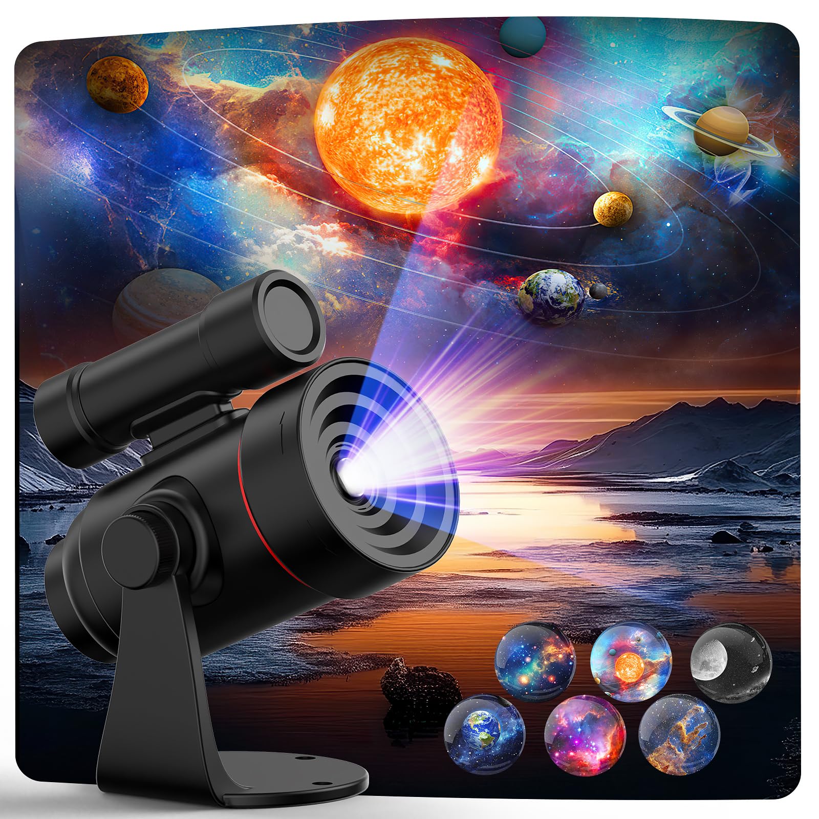 Upgraded Star Projector, Rechargeable HD Planetarium Galaxy Projector with 2000mAh Battery, Wall Mounted Ceiling Projector Light