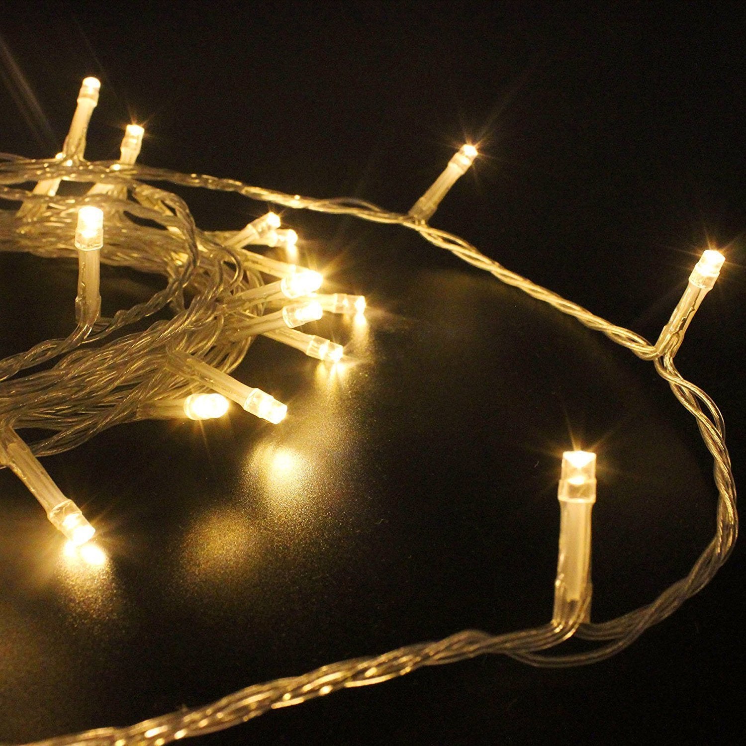 Fullbell 33Ft Outdoor Fairy String Lights, 100 Led Warm White, Plastic, Extendable, Model Fledtksl10Mww-Ww