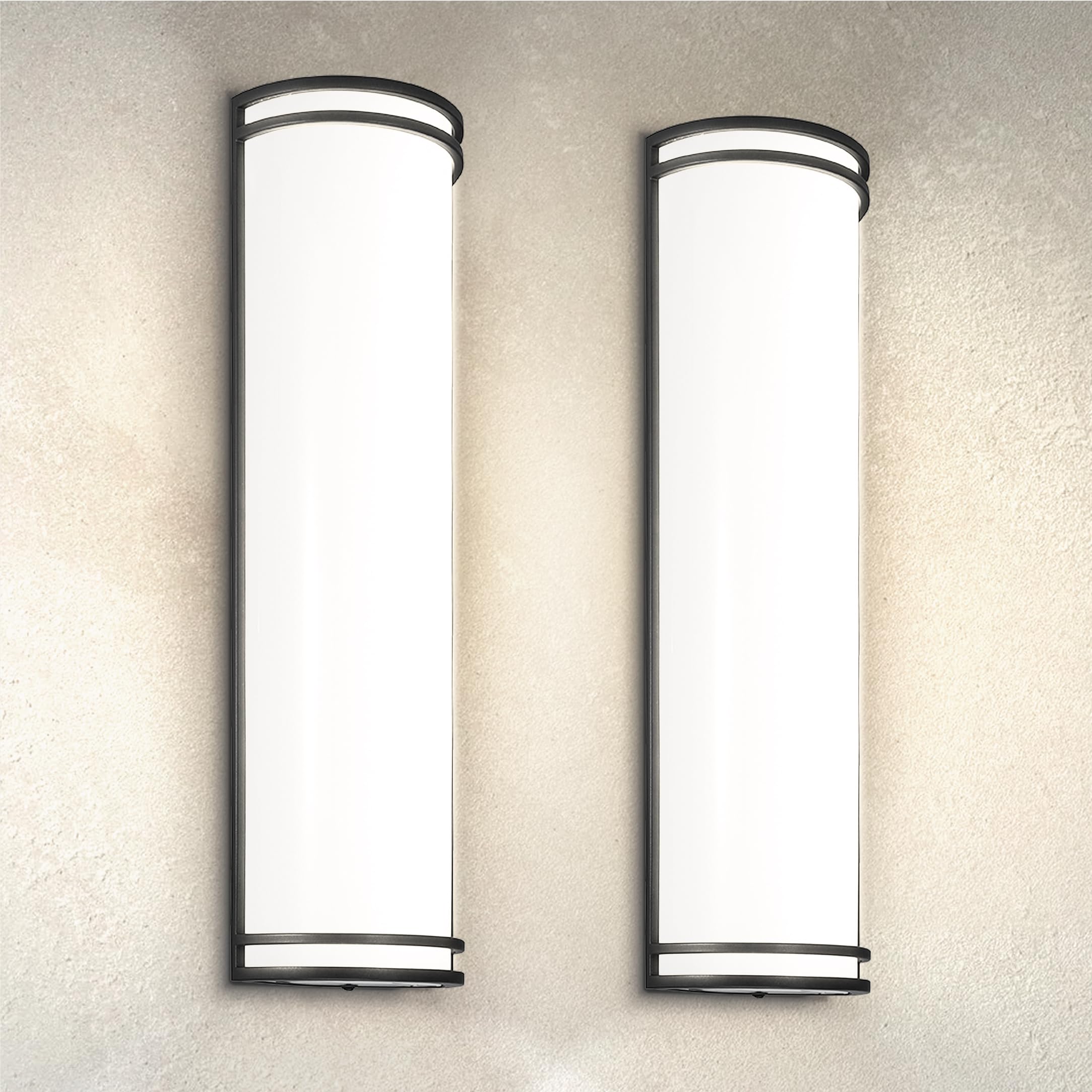 ASD 24 Inch LED Outdoor & Indoor Wall Mount Light Fixture - Matte Black Modern Wall Sconce Lighting - 25W 120-277V 3000K 4000K 5