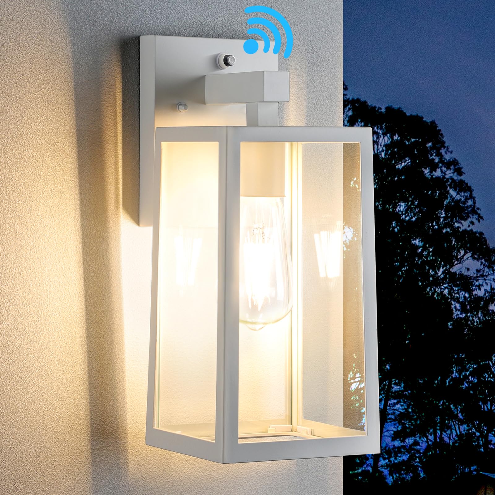Shine Hai Dusk To Dawn Outdoor Wall Lantern, Extra Large Exterior Wall Sconce With E26 Base Socket, Waterproof Fixture Lights Wi