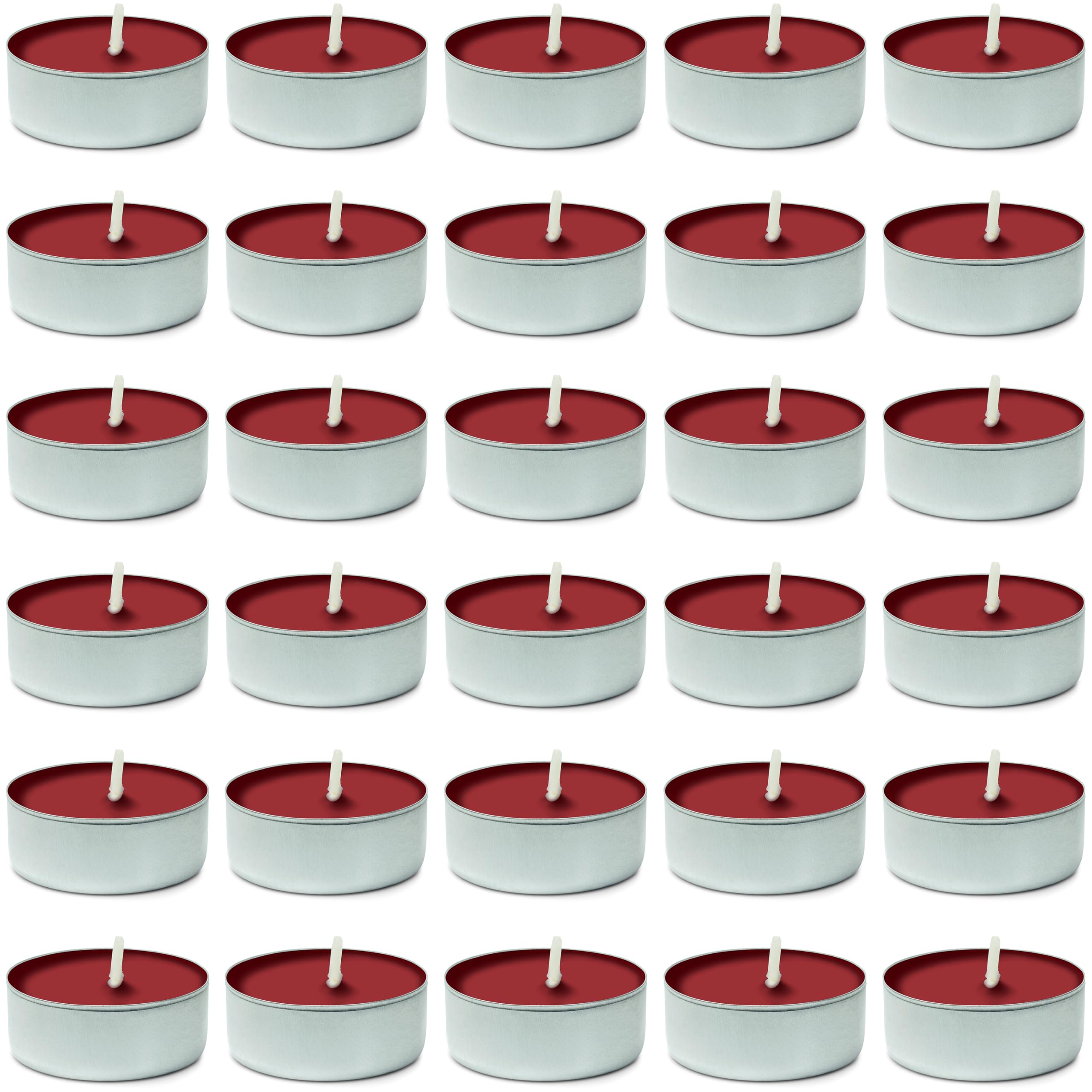 DecorRack Tealight Candles, Apple Cinnamon Scented, 30 Pack, Synthetic Wax, Model 96018