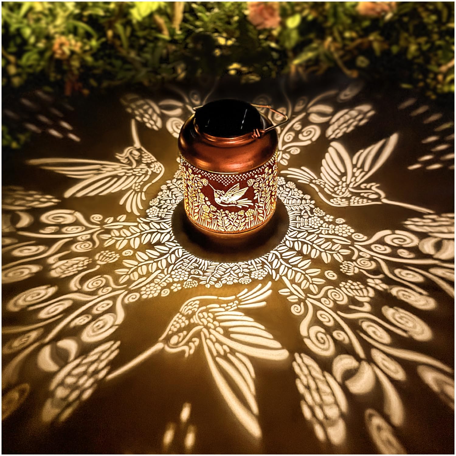 TIGGSY Hummingbird Solar Lanterns Outdoor Waterproof Decorative LED Lights Bronze Model SL-001 for Garden, Patio, Yard Decor