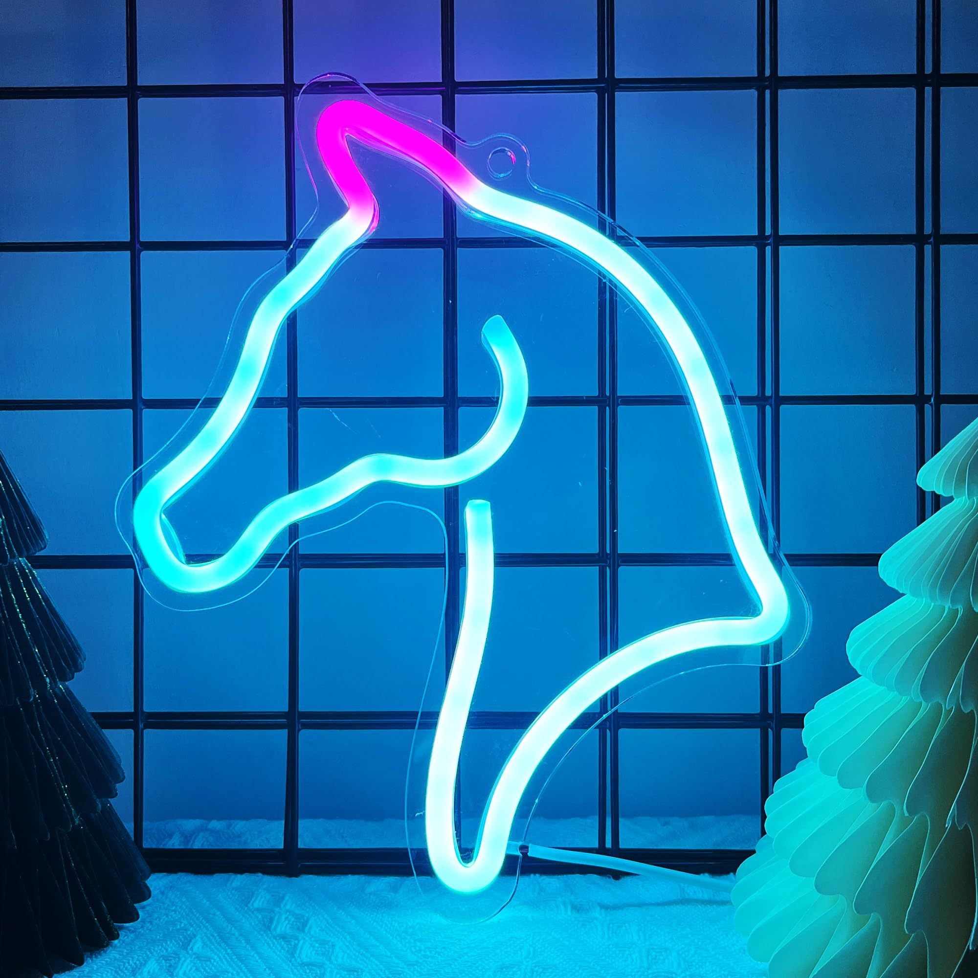 Anywin Neon Horse Sign for Wall Decor, LED Light, 12x16 inches, Ideal Gift for Kids, Girls, Women