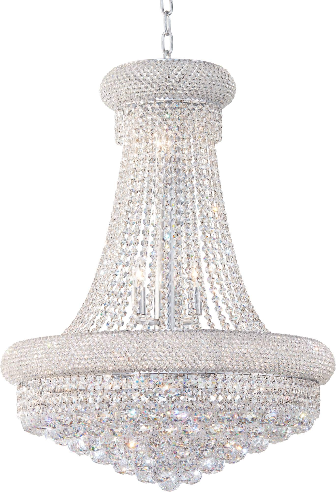 Elegant Lighting 1800D24C/Rc Primo Collection 14-Light Hanging Fixture Royal Cut Crystals With Chrome Finish