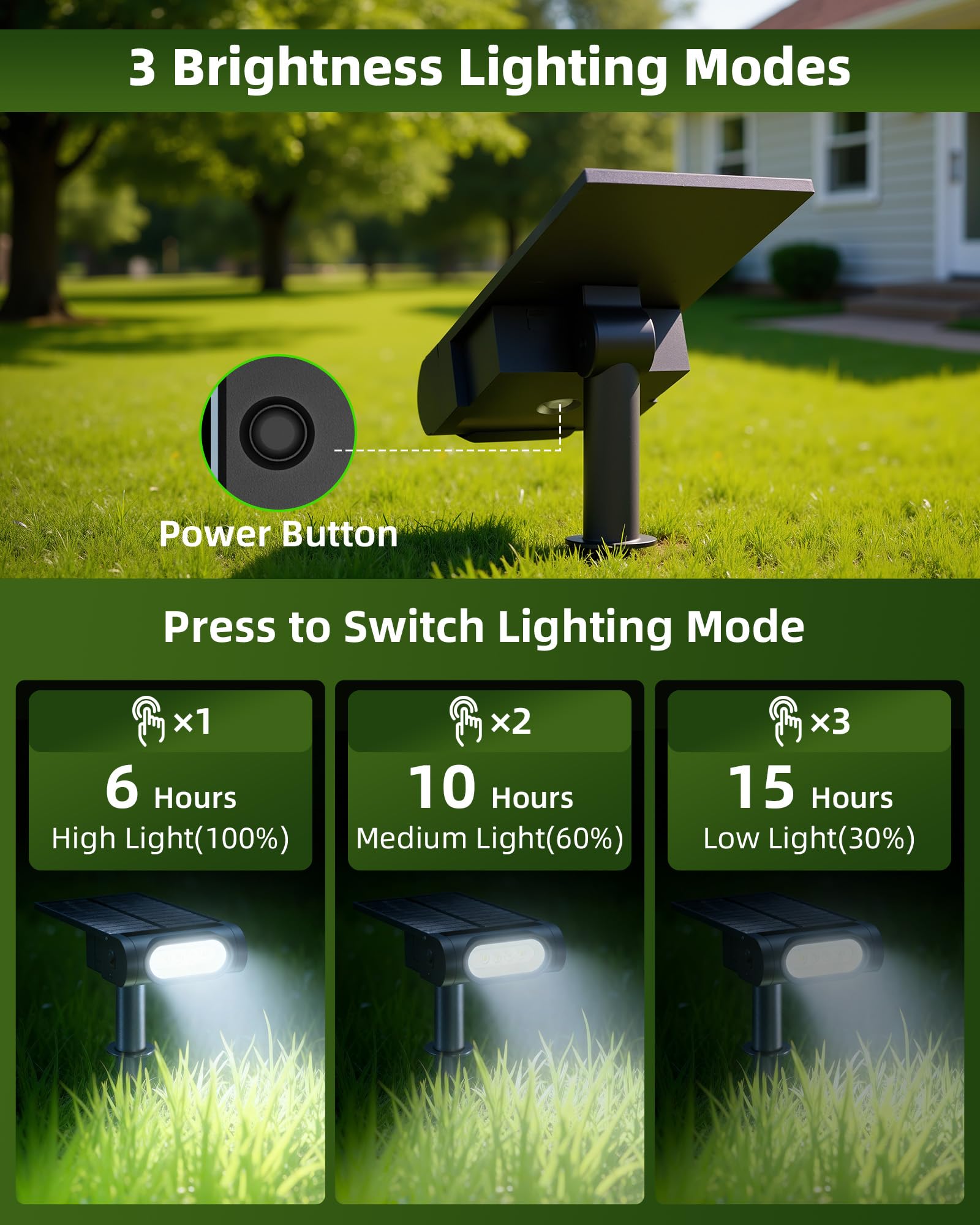 Ezvalo Solar Spot Lights Outdoor Waterproof Ip67  3 Lighting Modes Landscape Spotlights  Efficient King-Size Leds  Solar Powered For Garden Yard Pathway (6Pack  Cool White)