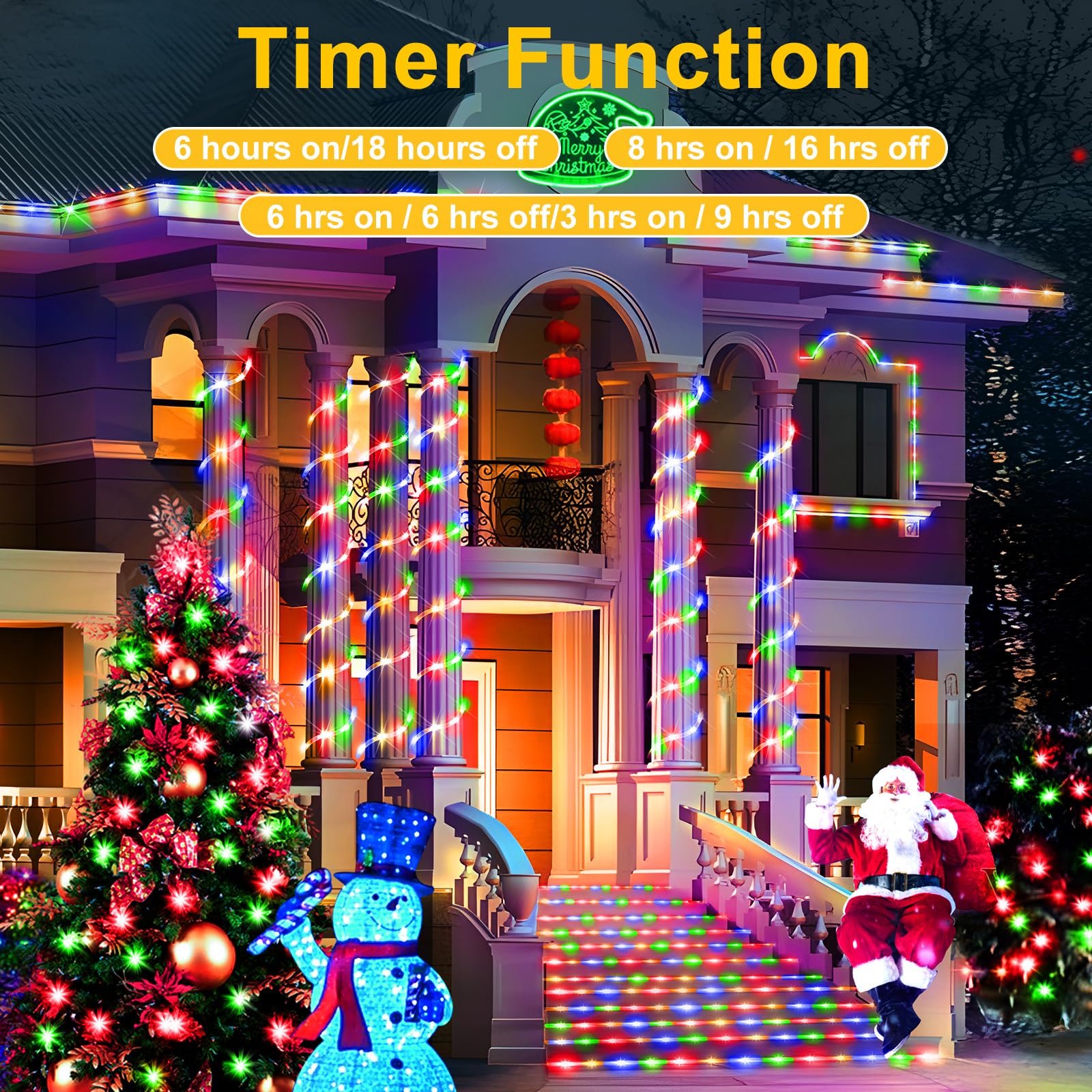 Knonew 164Ft 1000Led Rope Lights Outdoor Indoor,String Lights Waterproof 8 Modes Clear Tube Lights For Outside,Bedroom,Wedding,Garden,Patio,Christmas,Tree,Rv,Holiday Decoration(Multicolor)