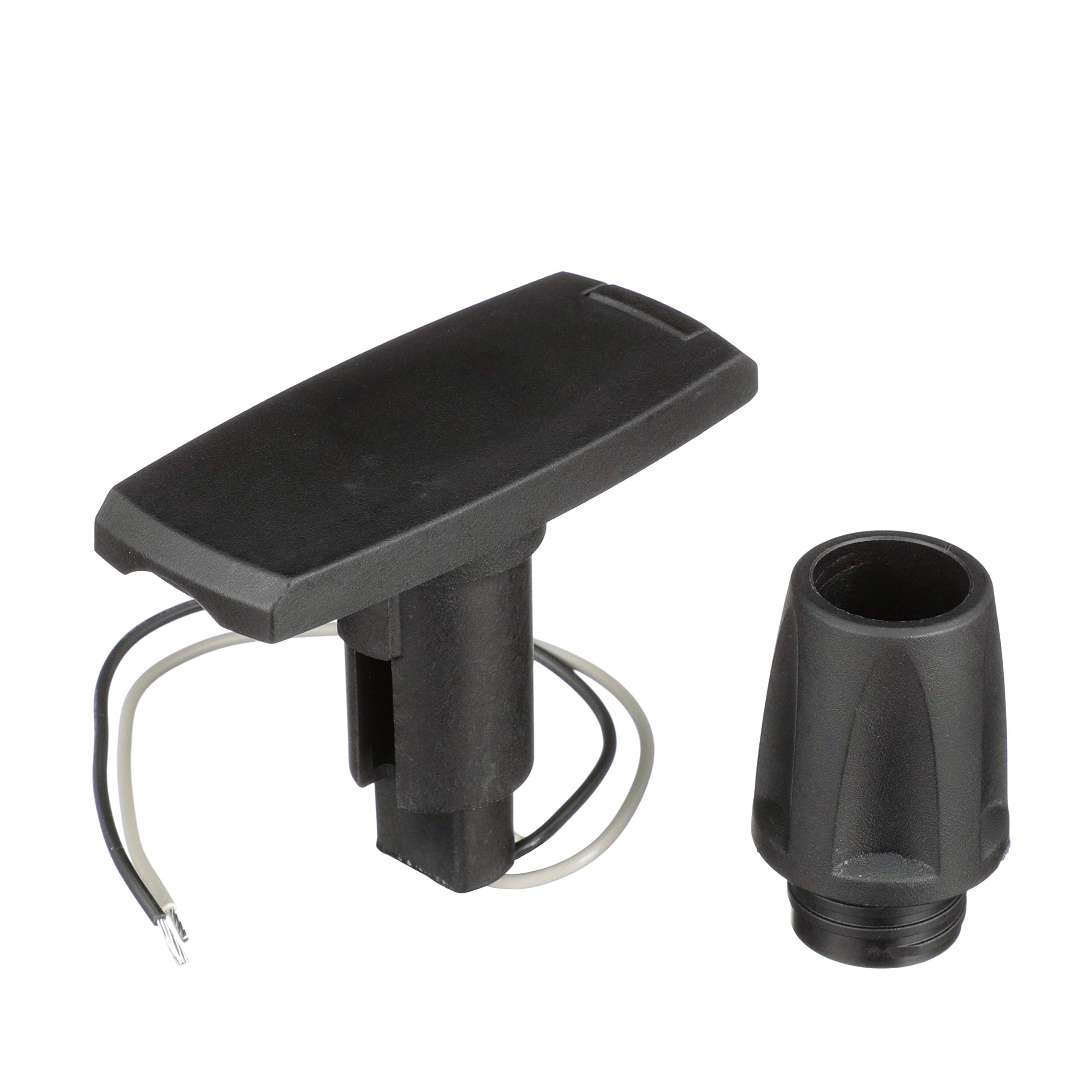 Attwood 910V2Pb-7 Lightarmor™ 910V Series Rectangle Plug-In Light Base — For All-Around Pole Light, 2-Pin, Black Composite Cover