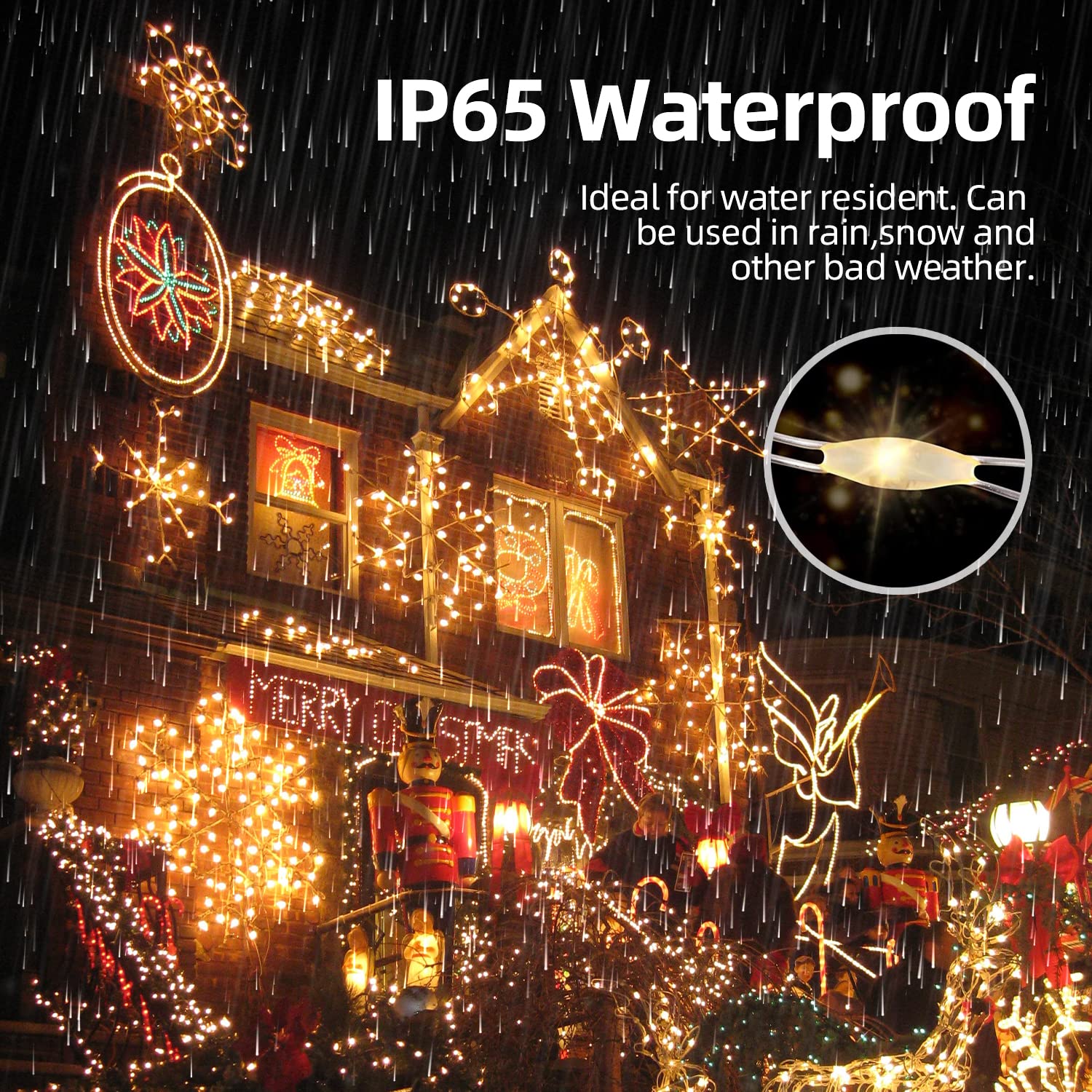 Lightop Solar String Lights Outside Fairy Lights Outdoor Waterproof Copper Wire 2 Pack 33Ft 100Led For Garden Decoration Wedding Party Terrace Yard Tree Patio Easter Christmas (Warm White)