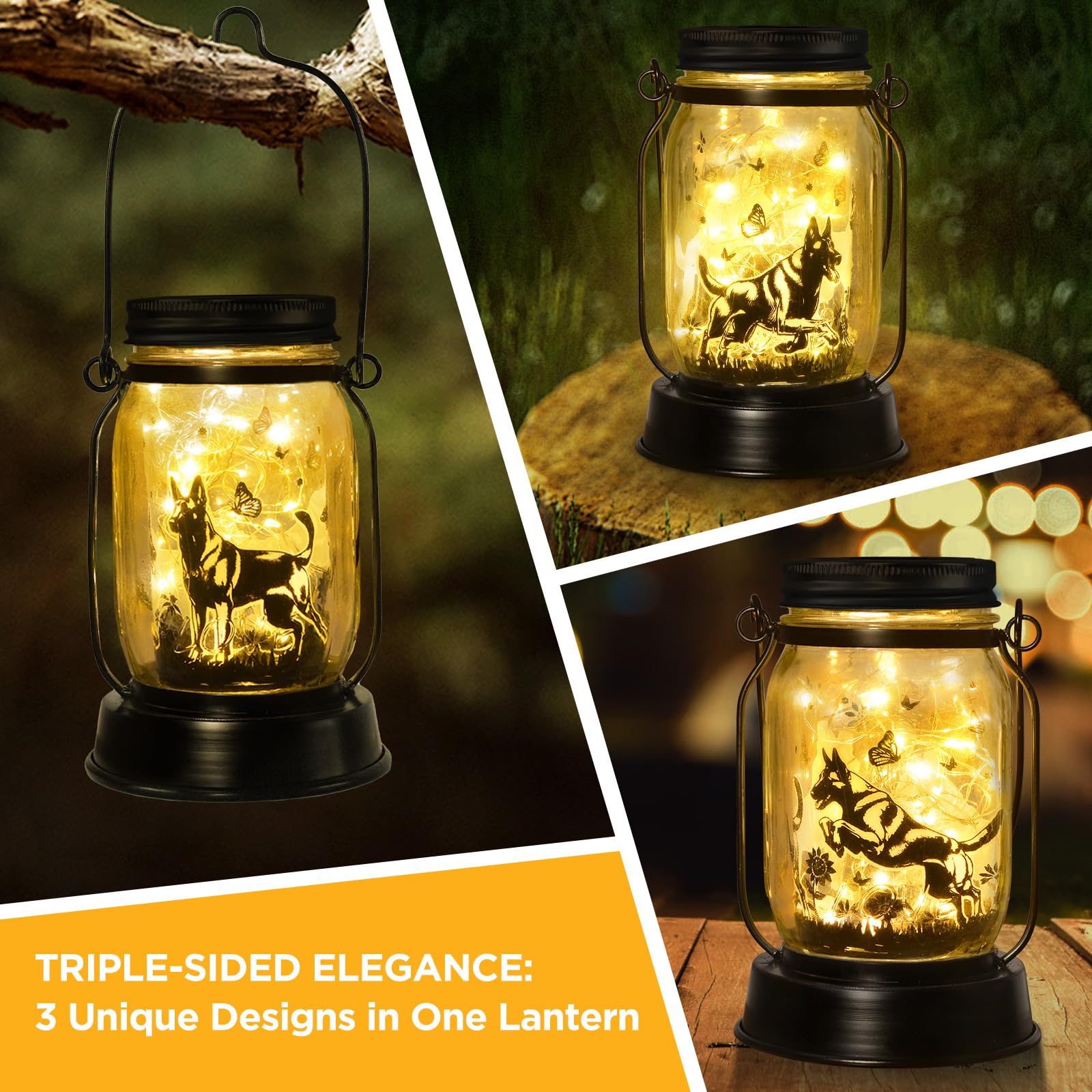 Belgian Malinois Dog Gifts For Women/Men Belgian Malinois Solar Lanterns Birthday Dog Lovers Lantern Pet Loss Dog Memorial Light