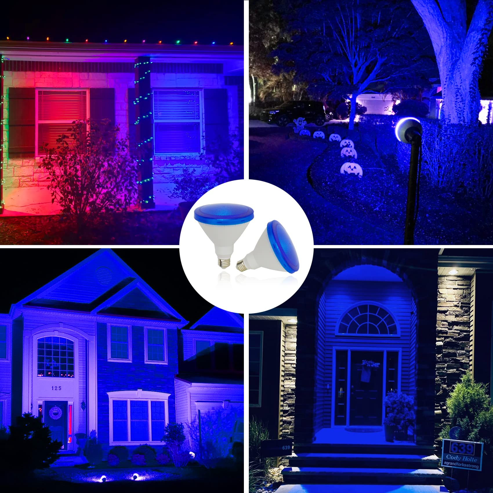 CICINY LED Par38 Light Bulb 2 Pack - 15W E26 Base, Blue, Flood Light for Home & Party Decoration